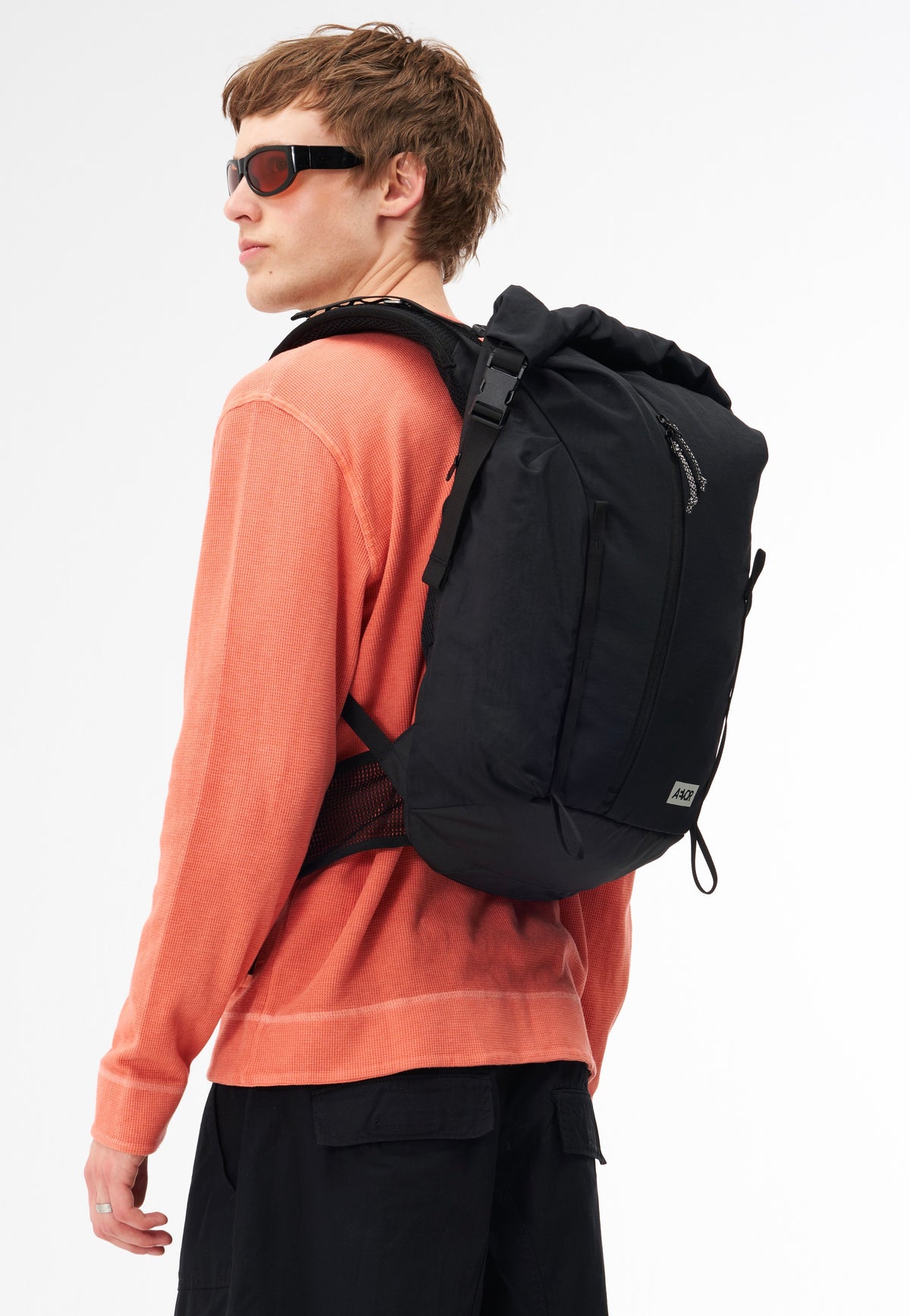 AEVOR Active Pack Black Rolltop Backpack