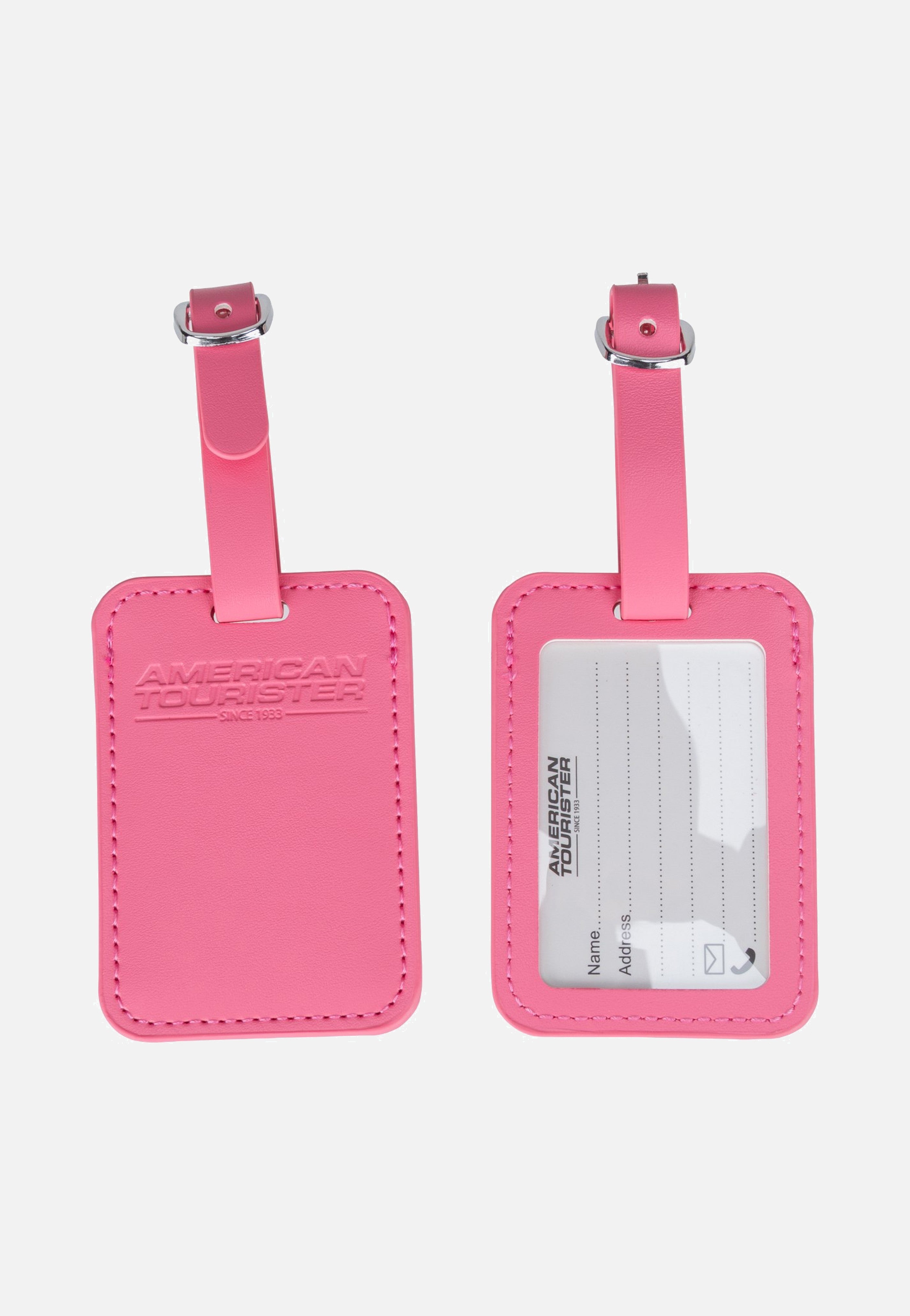 American Tourister Luggage Tag Pack Of 2 Pink Glitch Luggage Tag