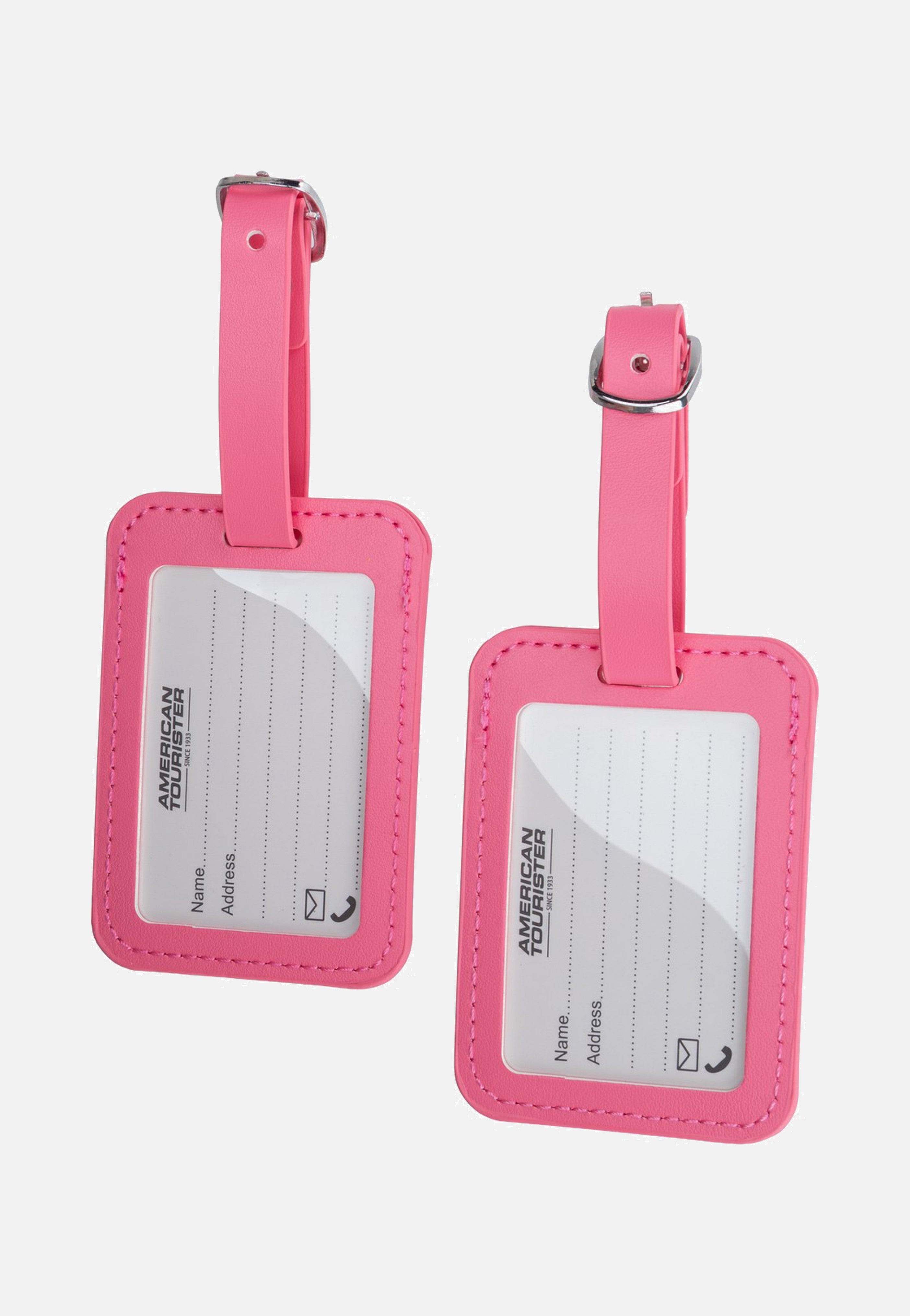 American Tourister Luggage Tag Pack Of 2 Pink Glitch Luggage Tag