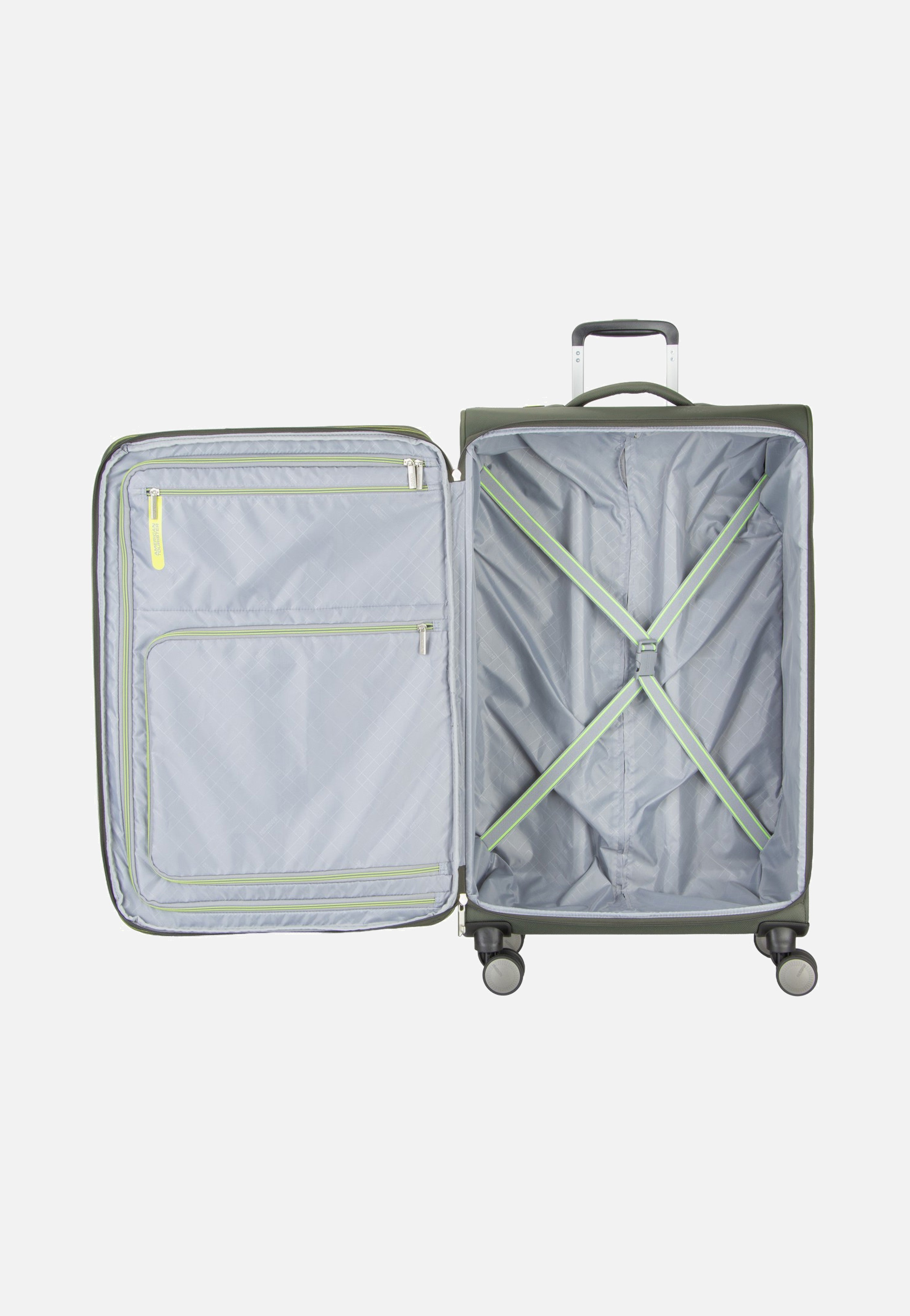 American Tourister Wanderlite Spinner L Exp Dark Khaki Suitcase