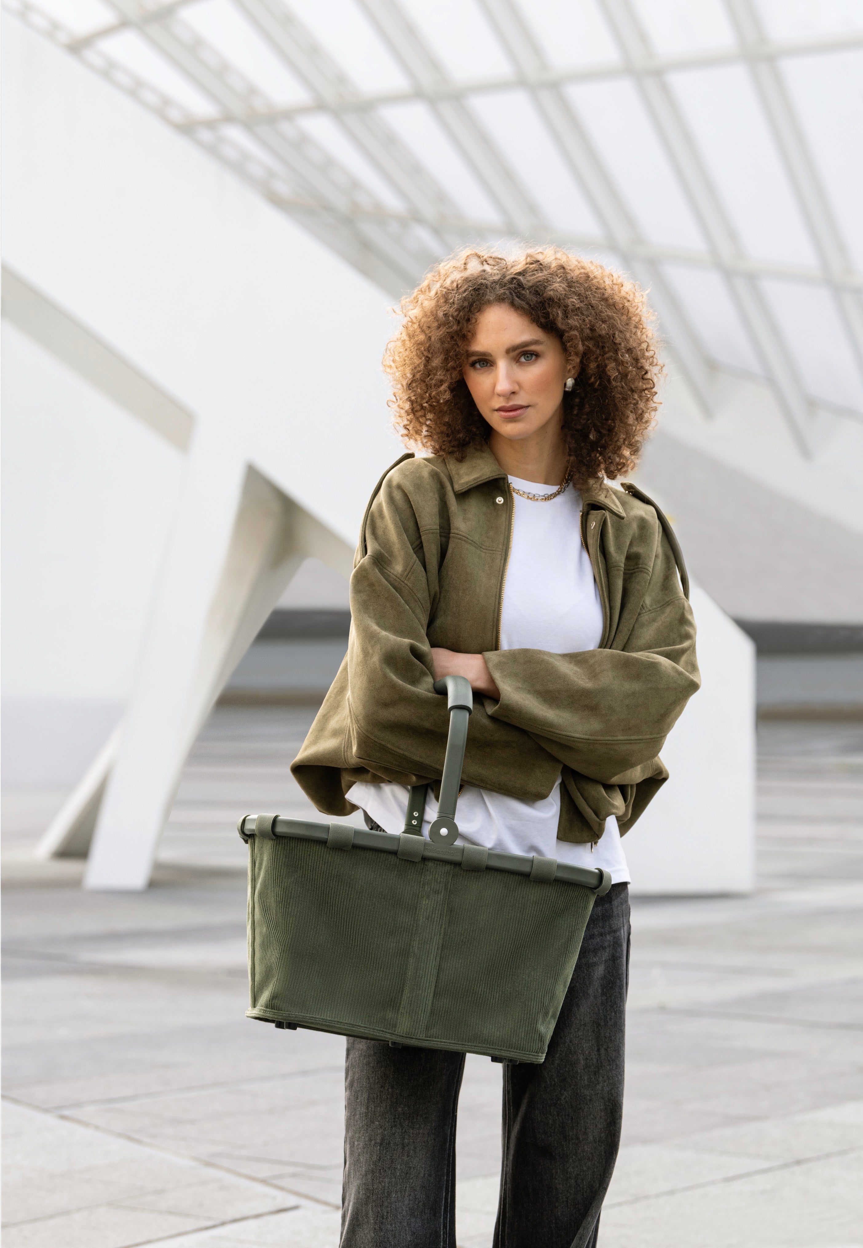 reisenthel Carrybag Frame Cord Dark Matcha Shopping Basket