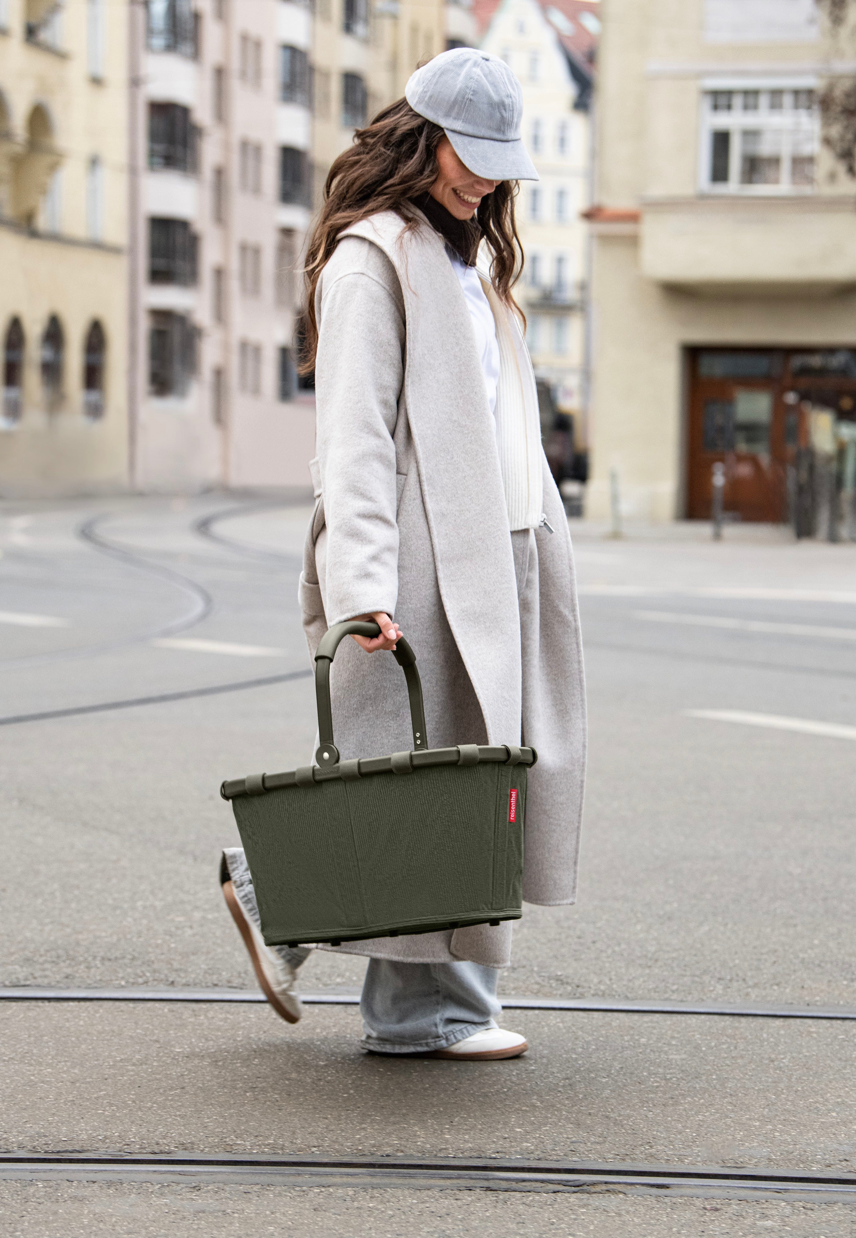 reisenthel Carrybag Frame Cord Dark Matcha Shopping Basket