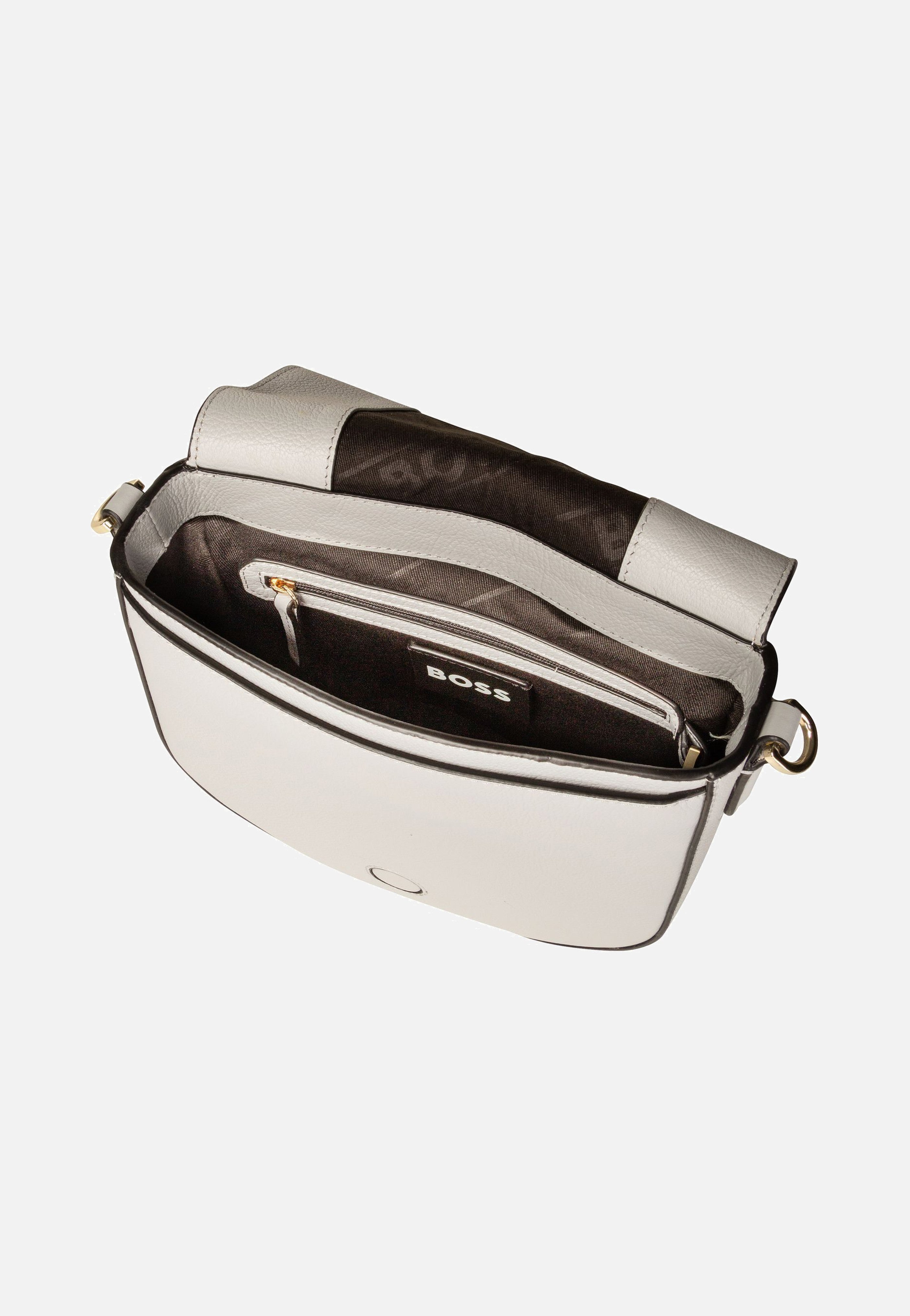 BOSS - Alyce Flap BM 50535965 Light/Pastel Grey - Saddle Bag | Women-Image