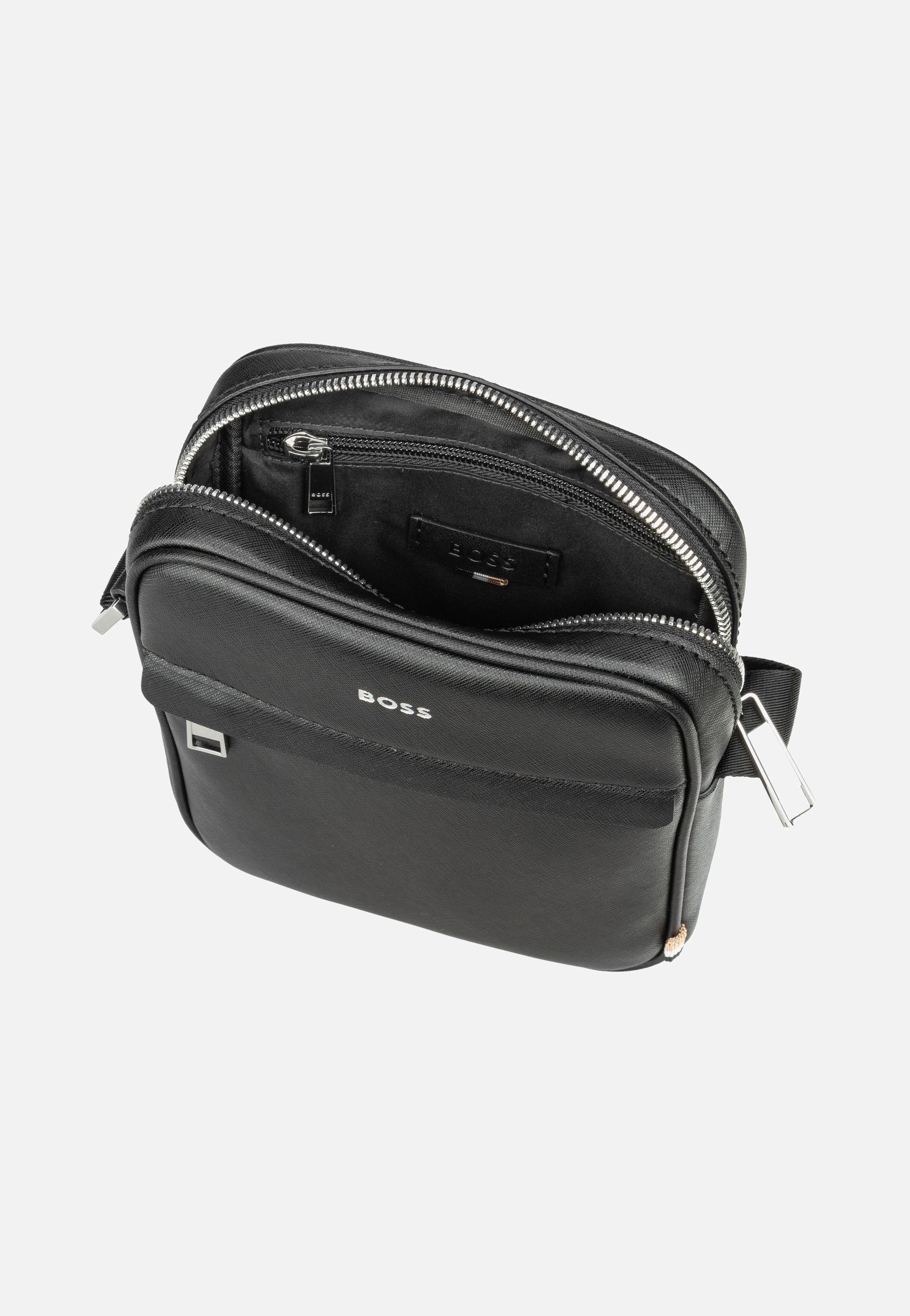 BOSS Zair North South Zip Black Crossbody Bag
