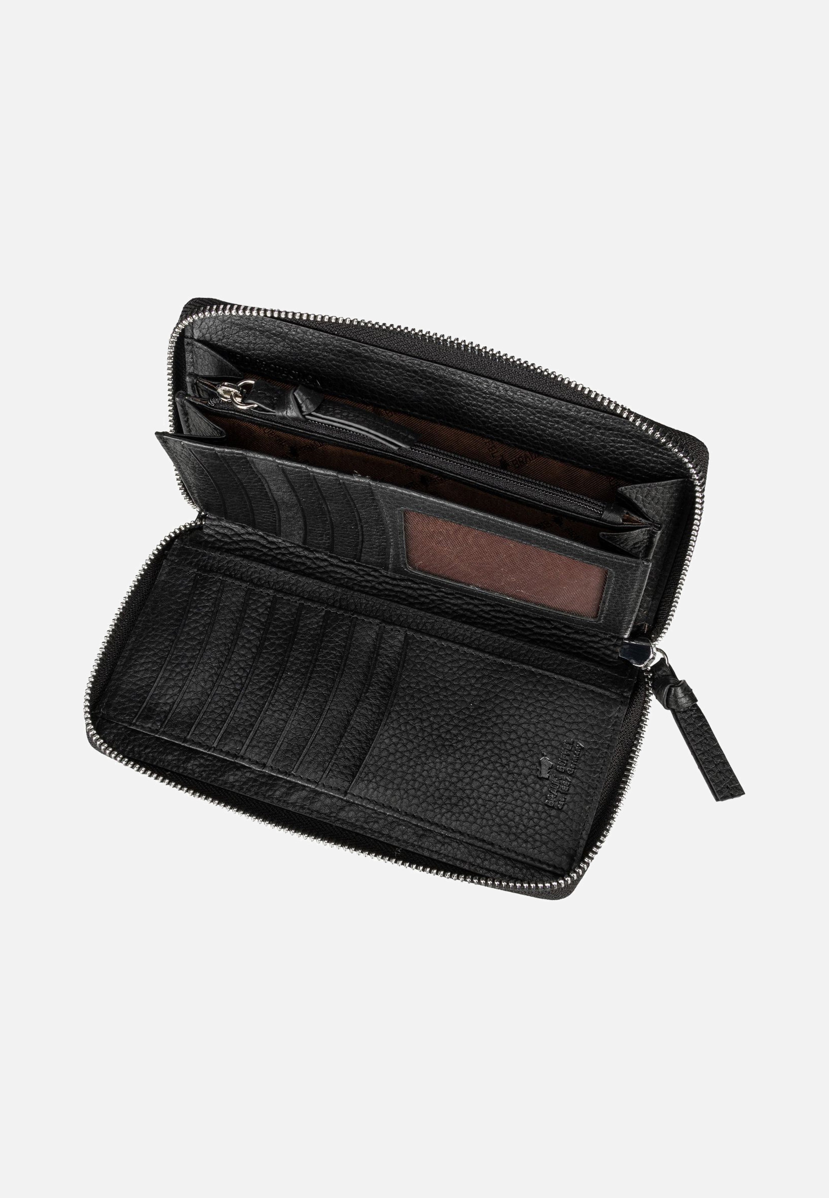 Braun Büffel Hanna Zip-Around 16Cs Schwarz - Wallet | Sakoi