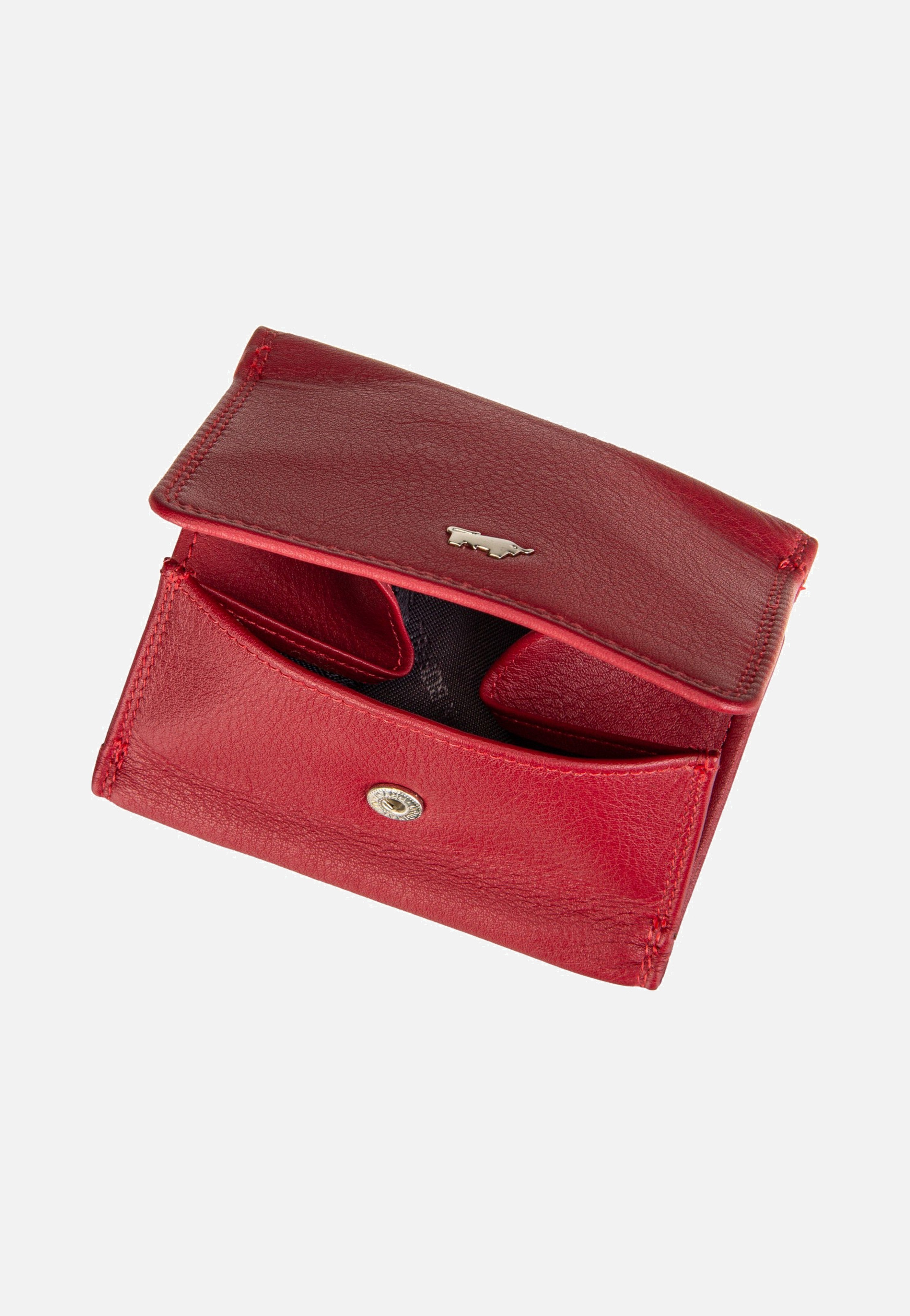 Braun Büffel Golf RFID Coin Purse 2Cs Red Wallet