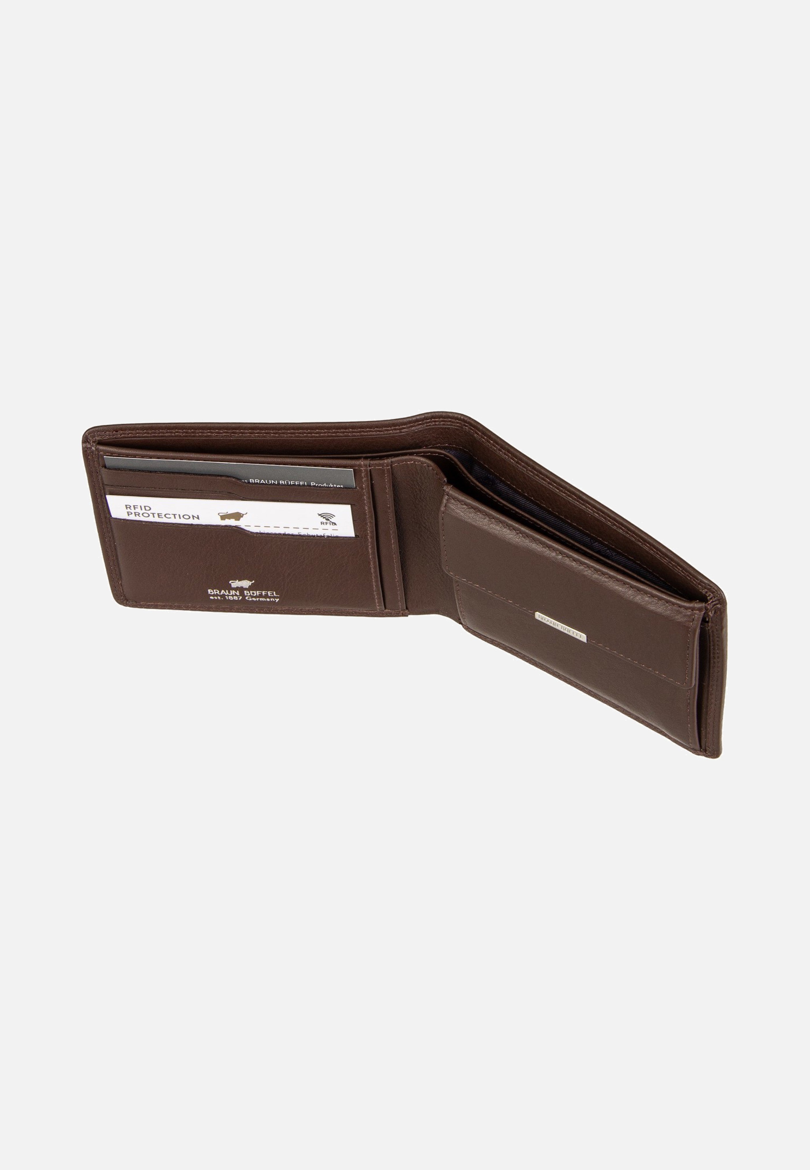 Braun Büffel Golf RFID Coin Wallet 4+3Cs Braun Wallet