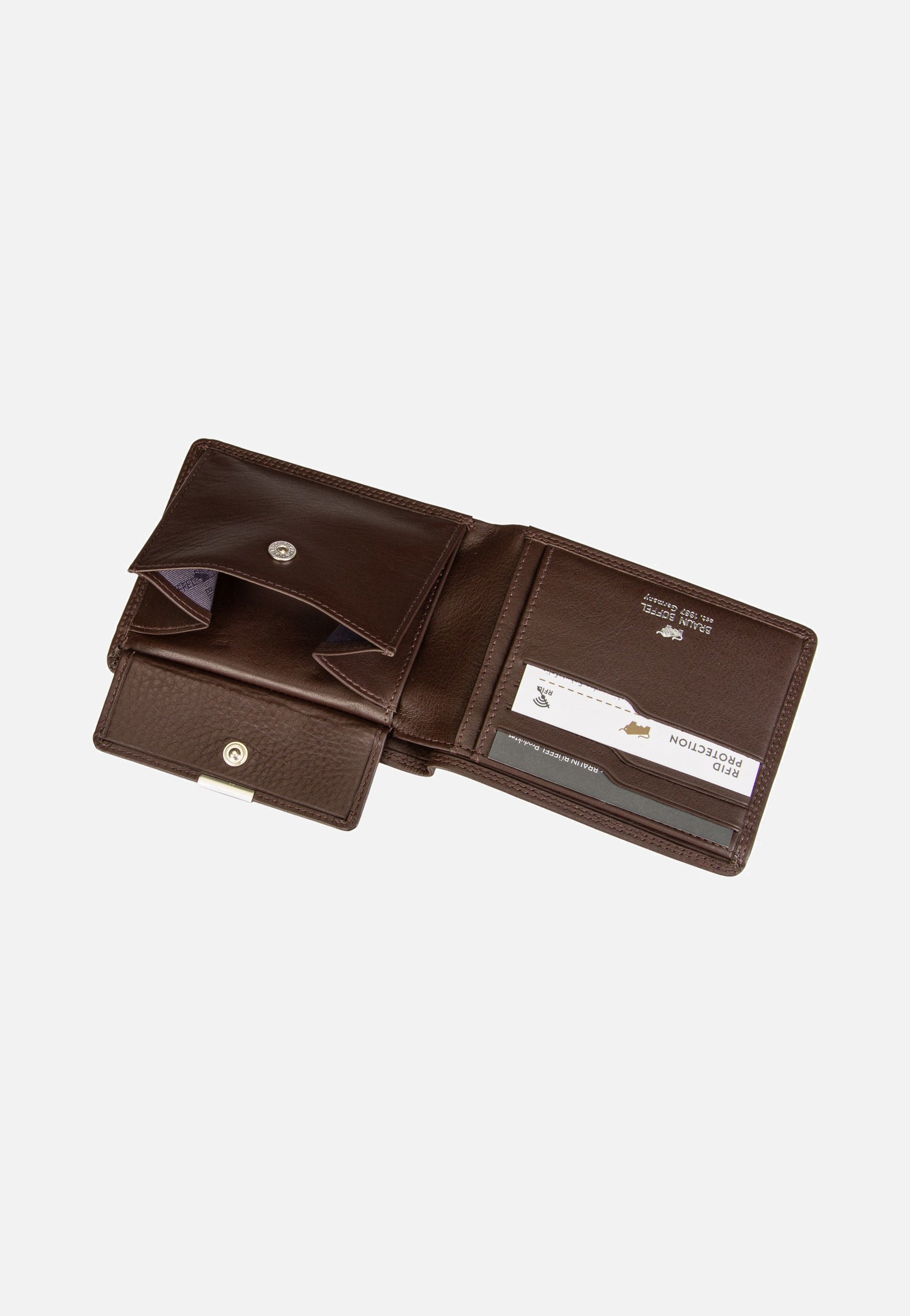 Braun Büffel Golf RFID Coin Wallet 4+3Cs Braun Wallet