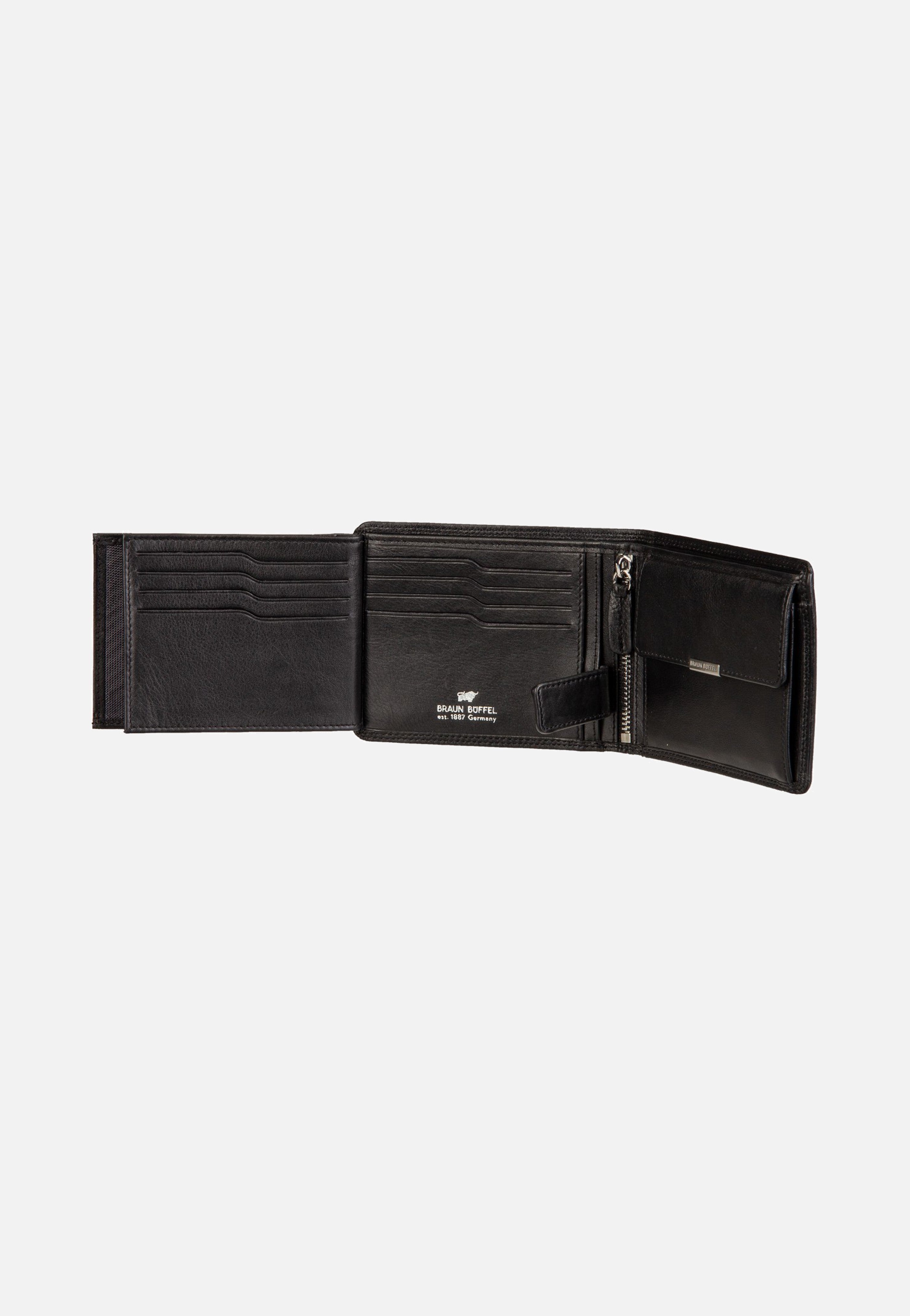 Braun Büffel Golf RFID Coin Wallet 8Cs + Loop Black Wallet