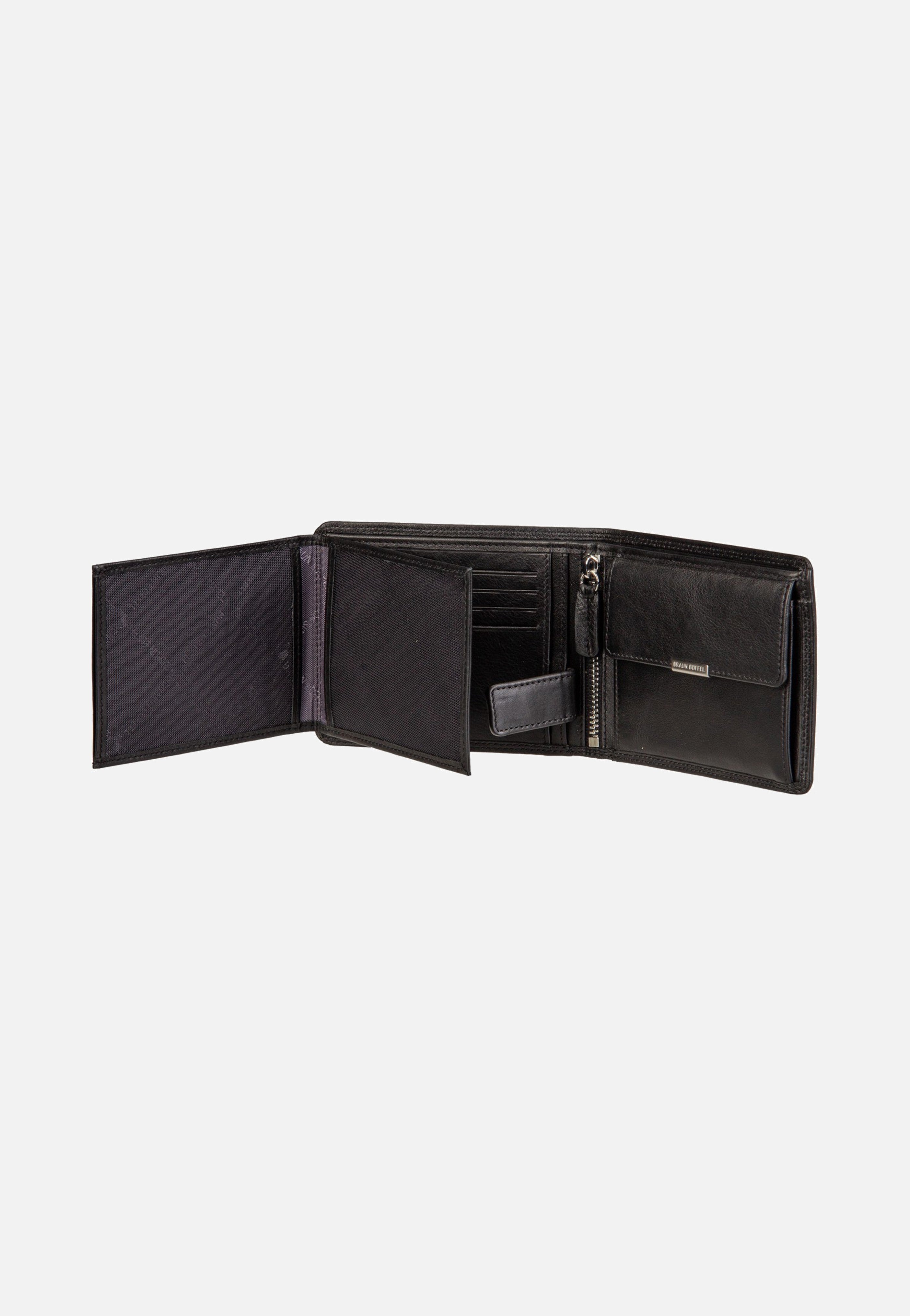Braun Büffel Golf RFID Coin Wallet 8Cs + Loop Black Wallet