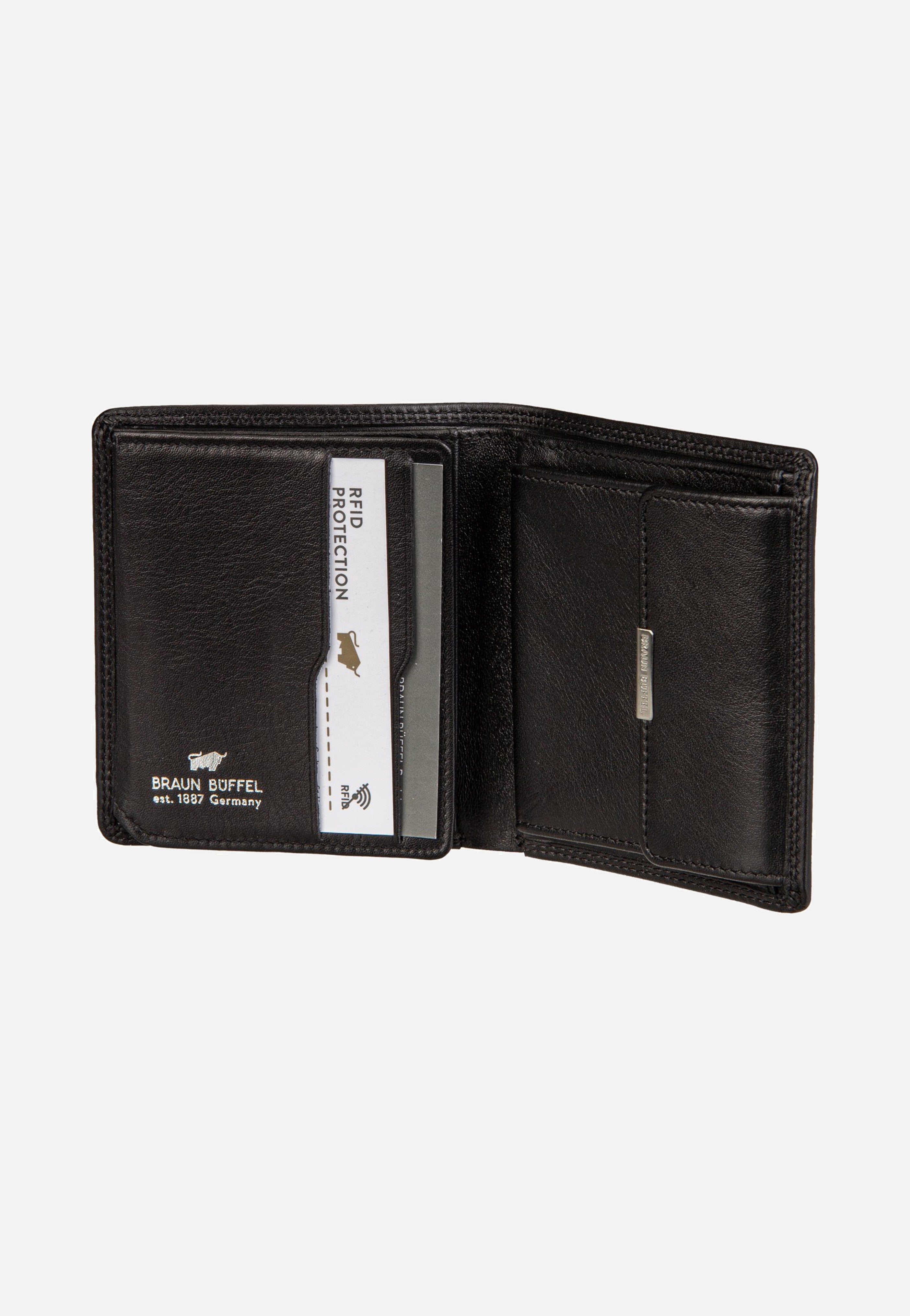 Braun Büffel Golf RFID Coin Wallet Carré 6Cs Black Wallet