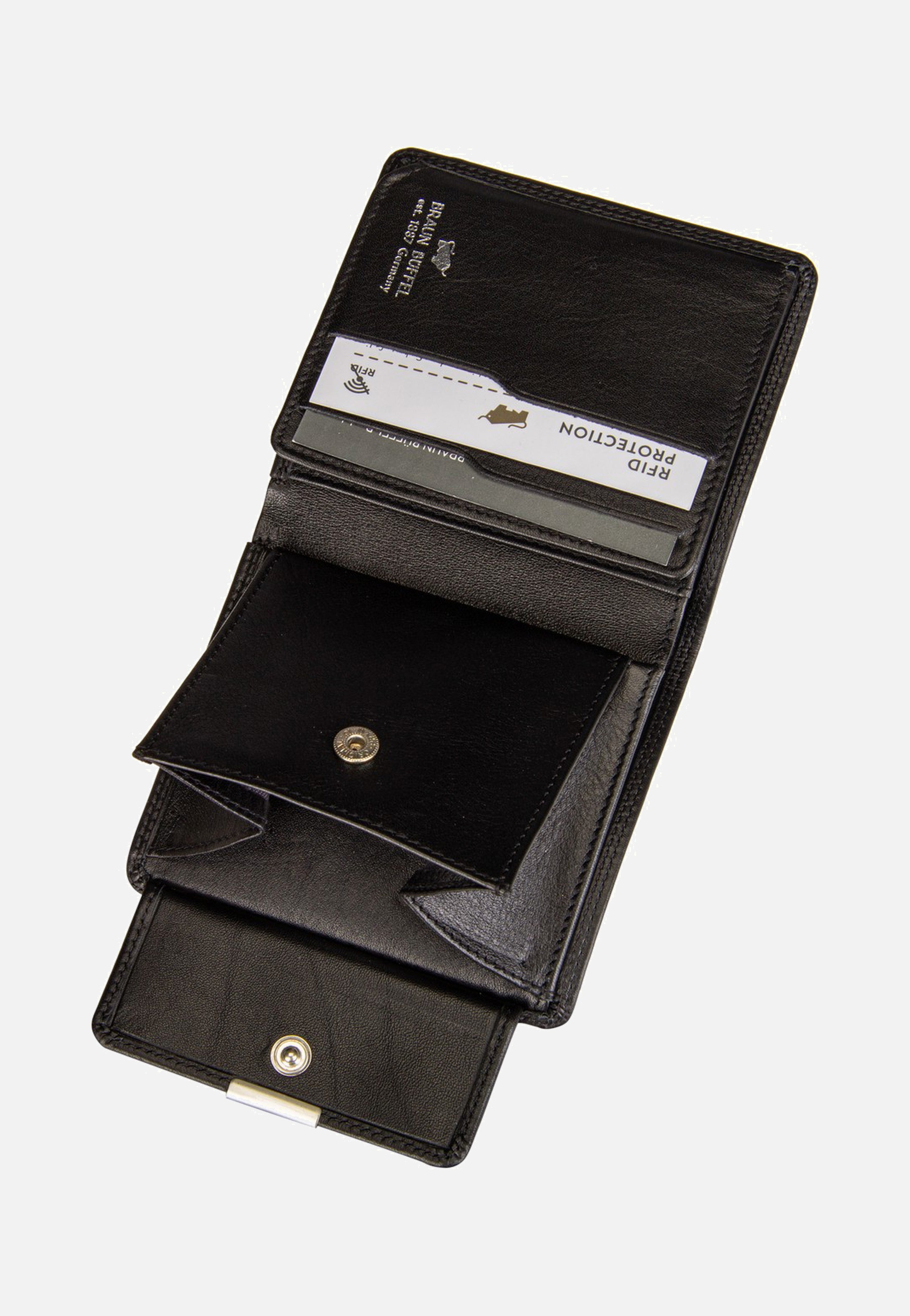 Braun Büffel Golf RFID Coin Wallet Carré 6Cs Black Wallet