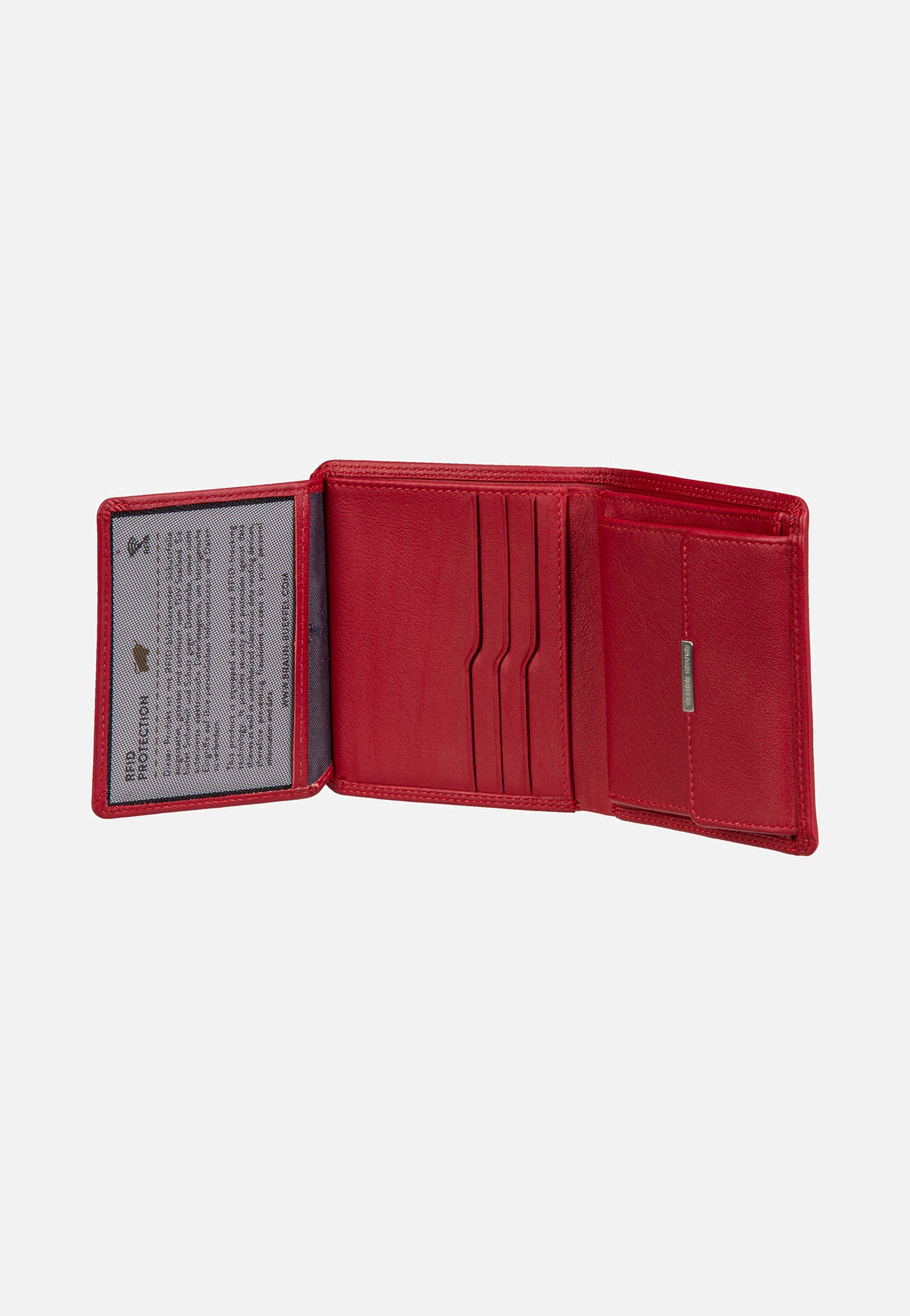 Braun Büffel Golf RFID Coin Wallet Carré 6Cs Red Wallet