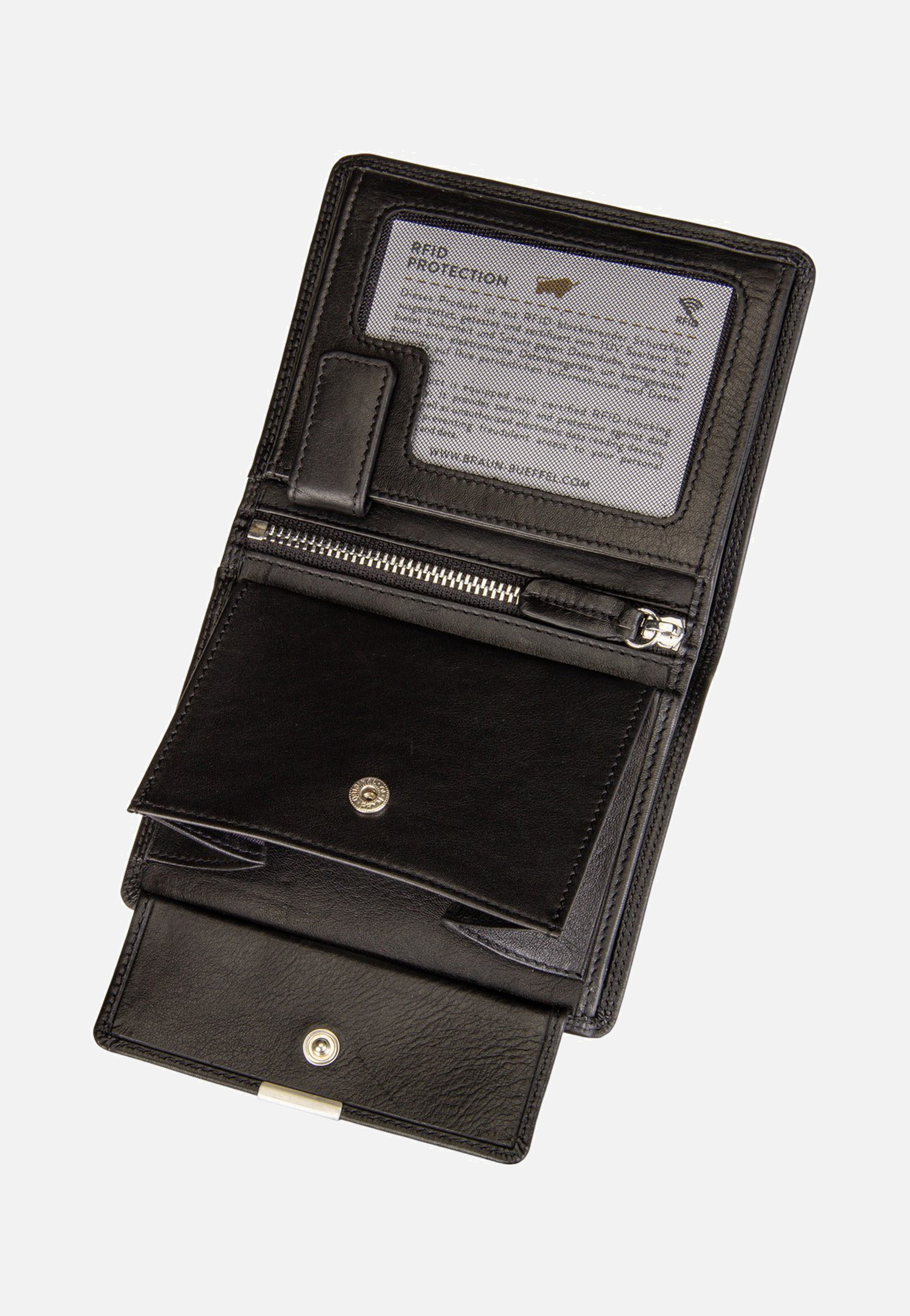 Braun Büffel Golf RFID Coin Wallet H 7Cs + Loop Black Wallet