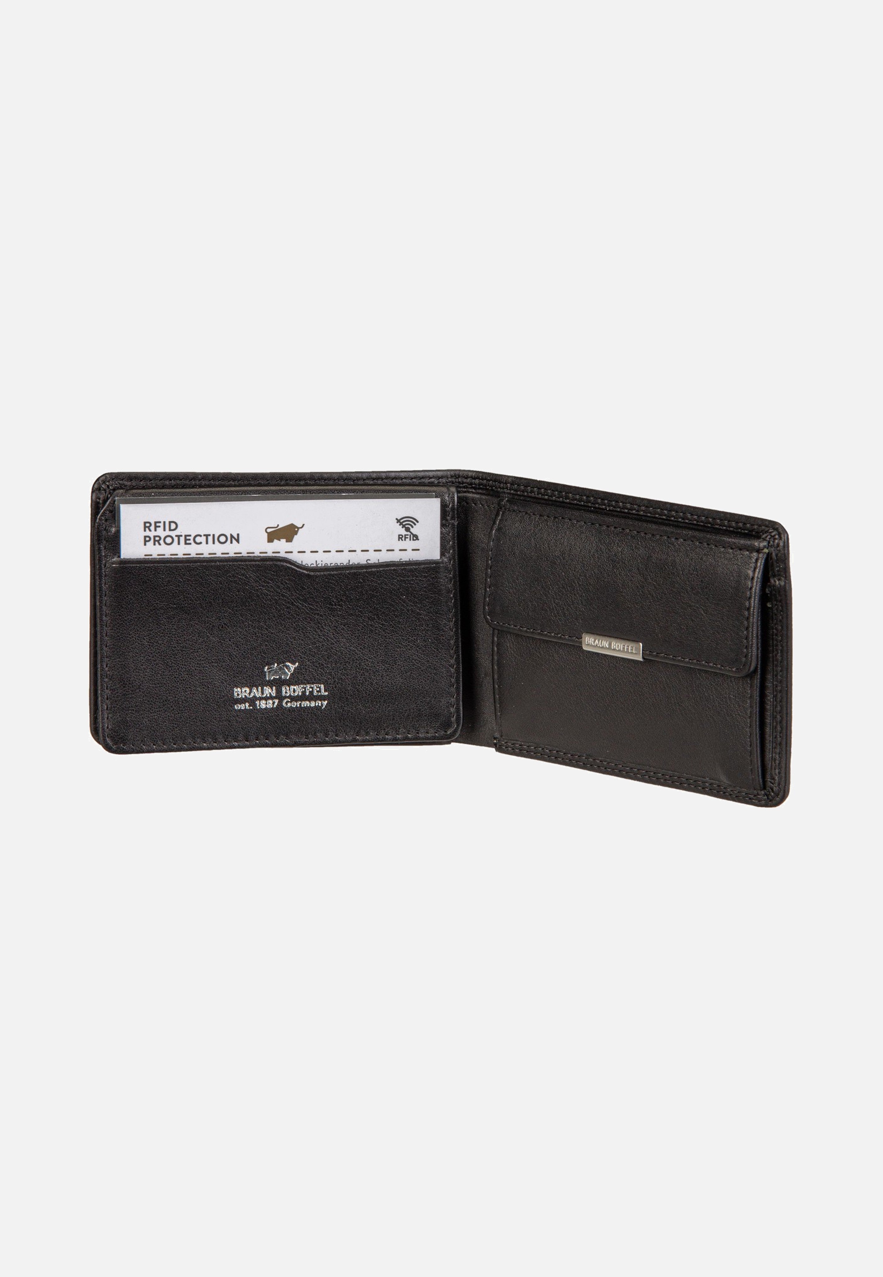 Braun Büffel Golf RFID Coin Wallet 4Cs Black Wallet