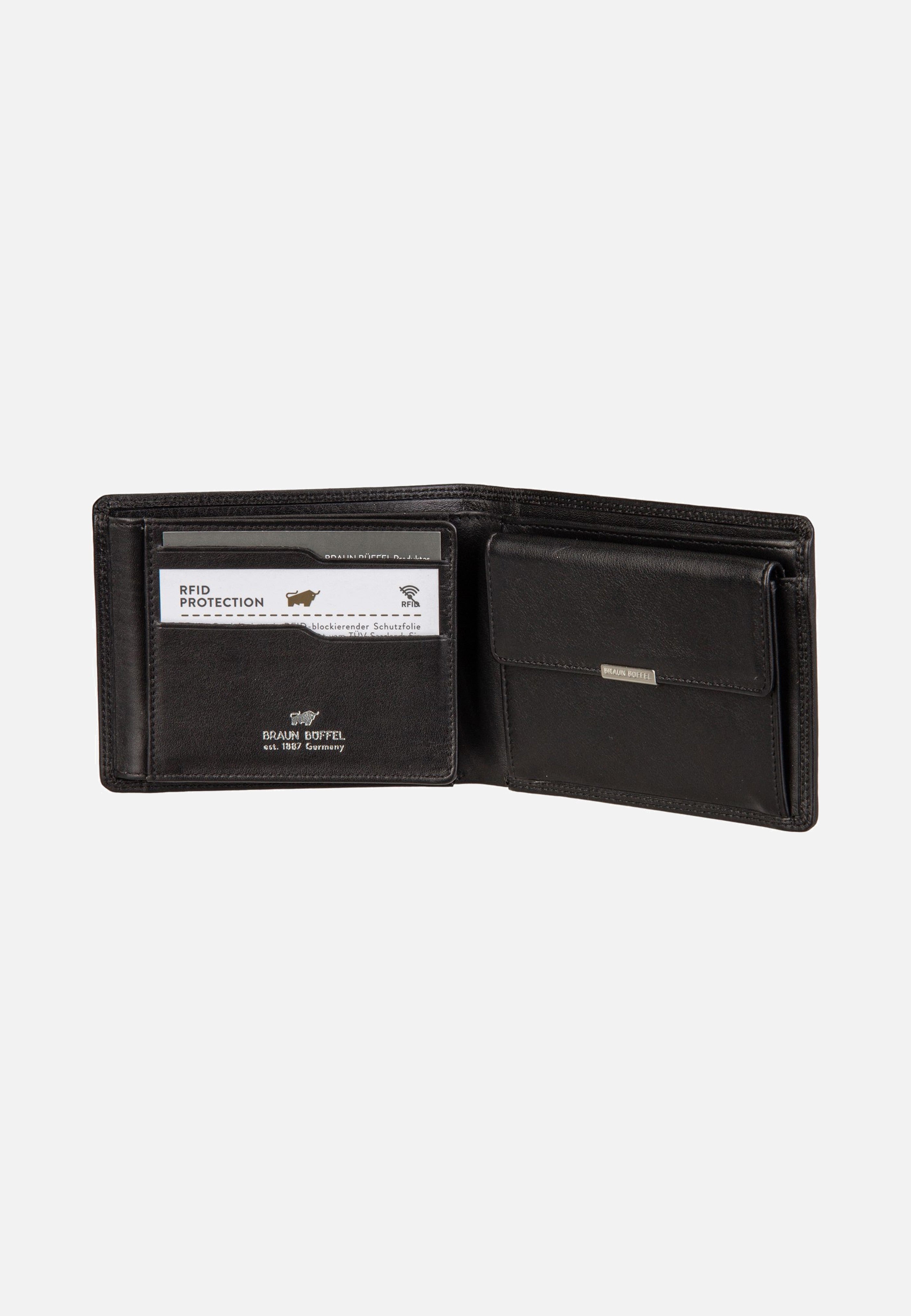 Braun Büffel Golf RFID Coin Wallet 8Cs Black Wallet