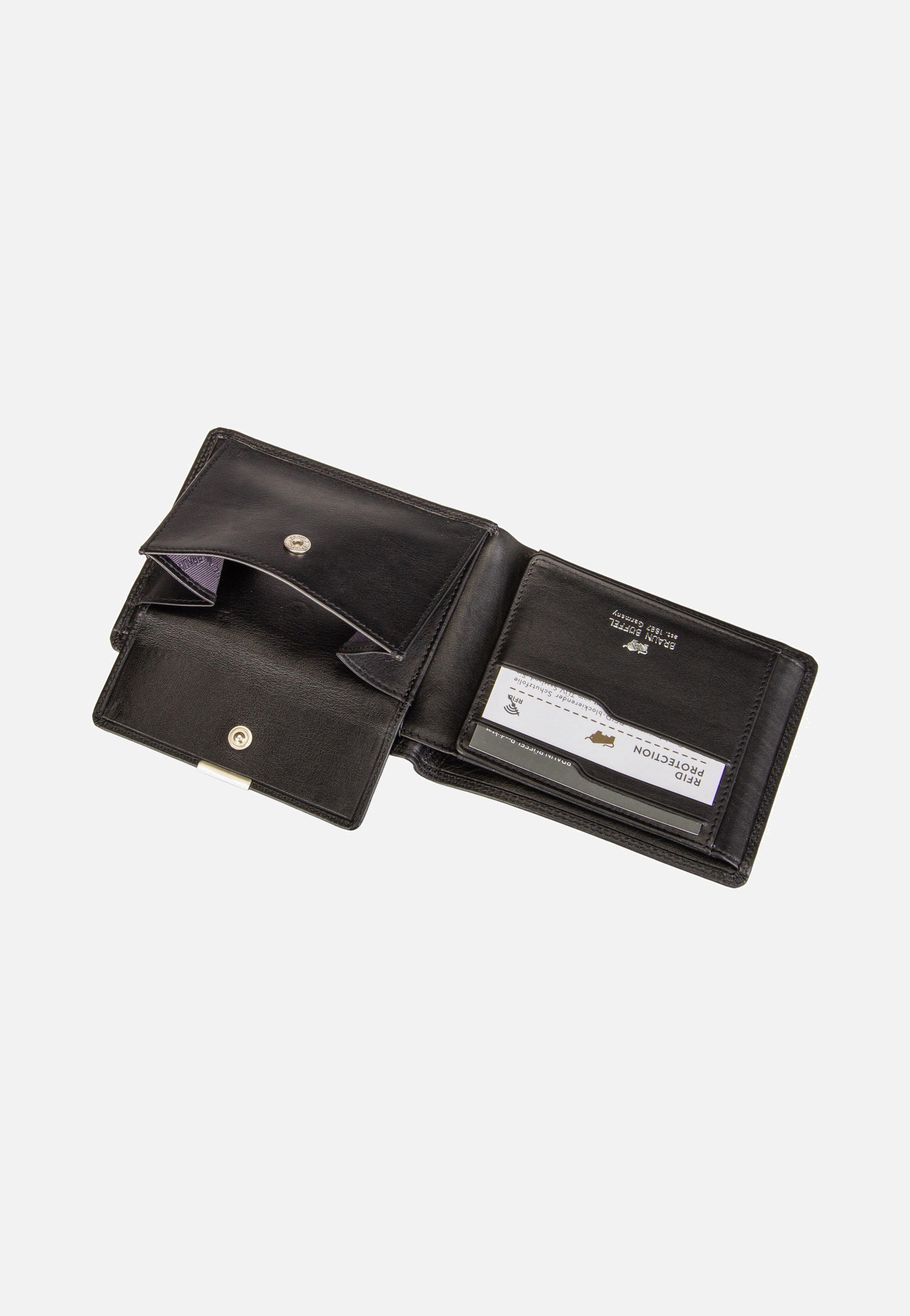 Braun Büffel Golf RFID Coin Wallet 8Cs Black Wallet