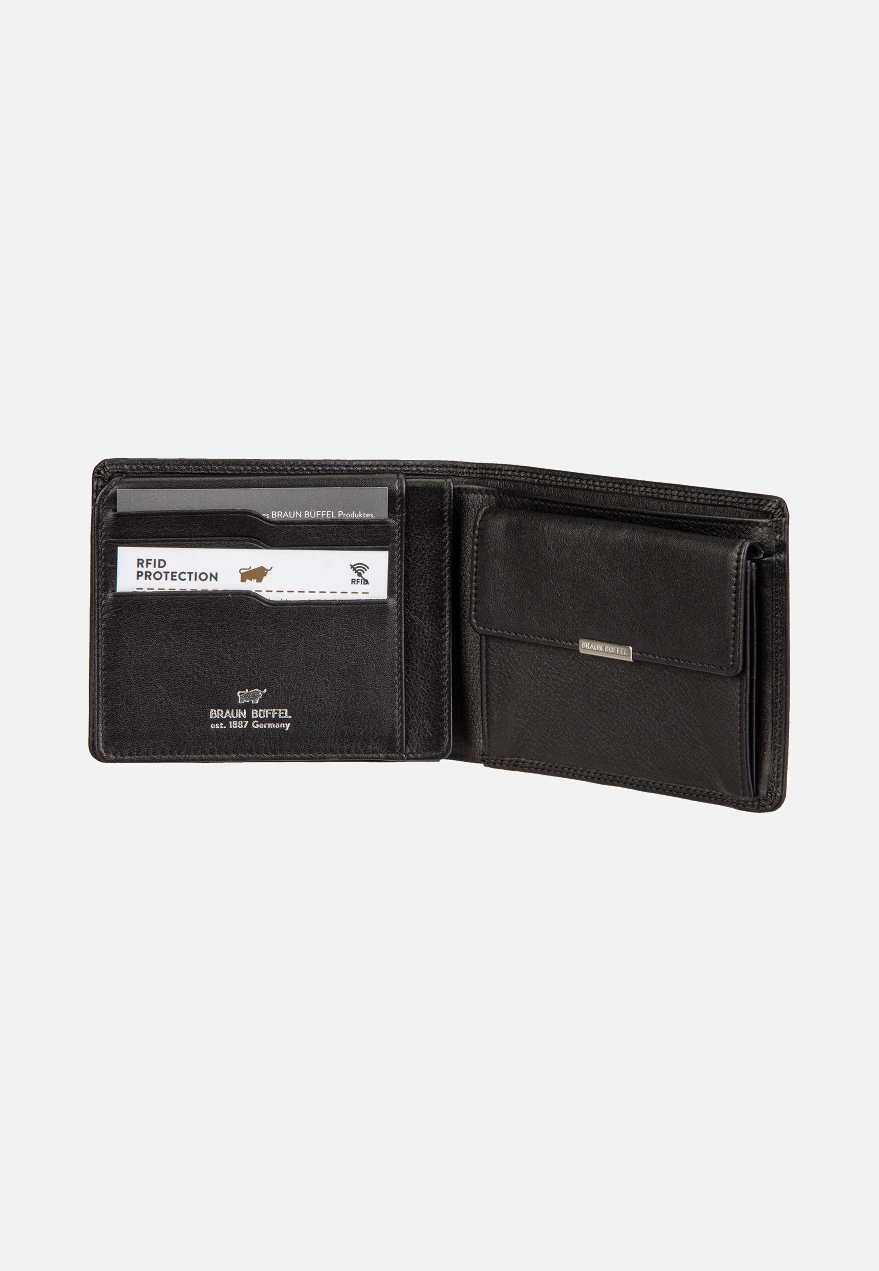 Braun Büffel Golf RFID Coin Wallet 8Cs Black Wallet