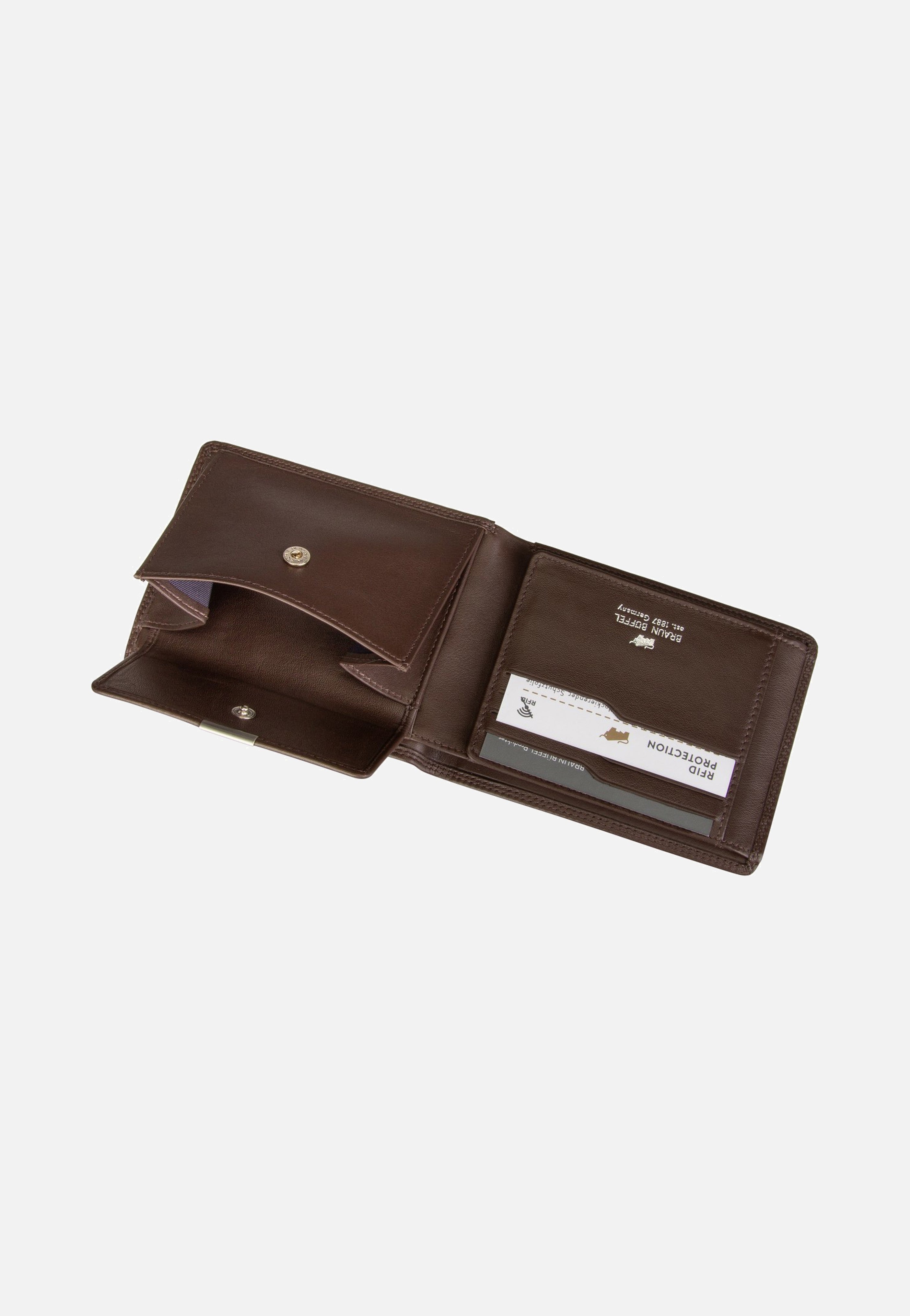 Braun Büffel Golf RFID Coin Wallet 8Cs Braun Wallet