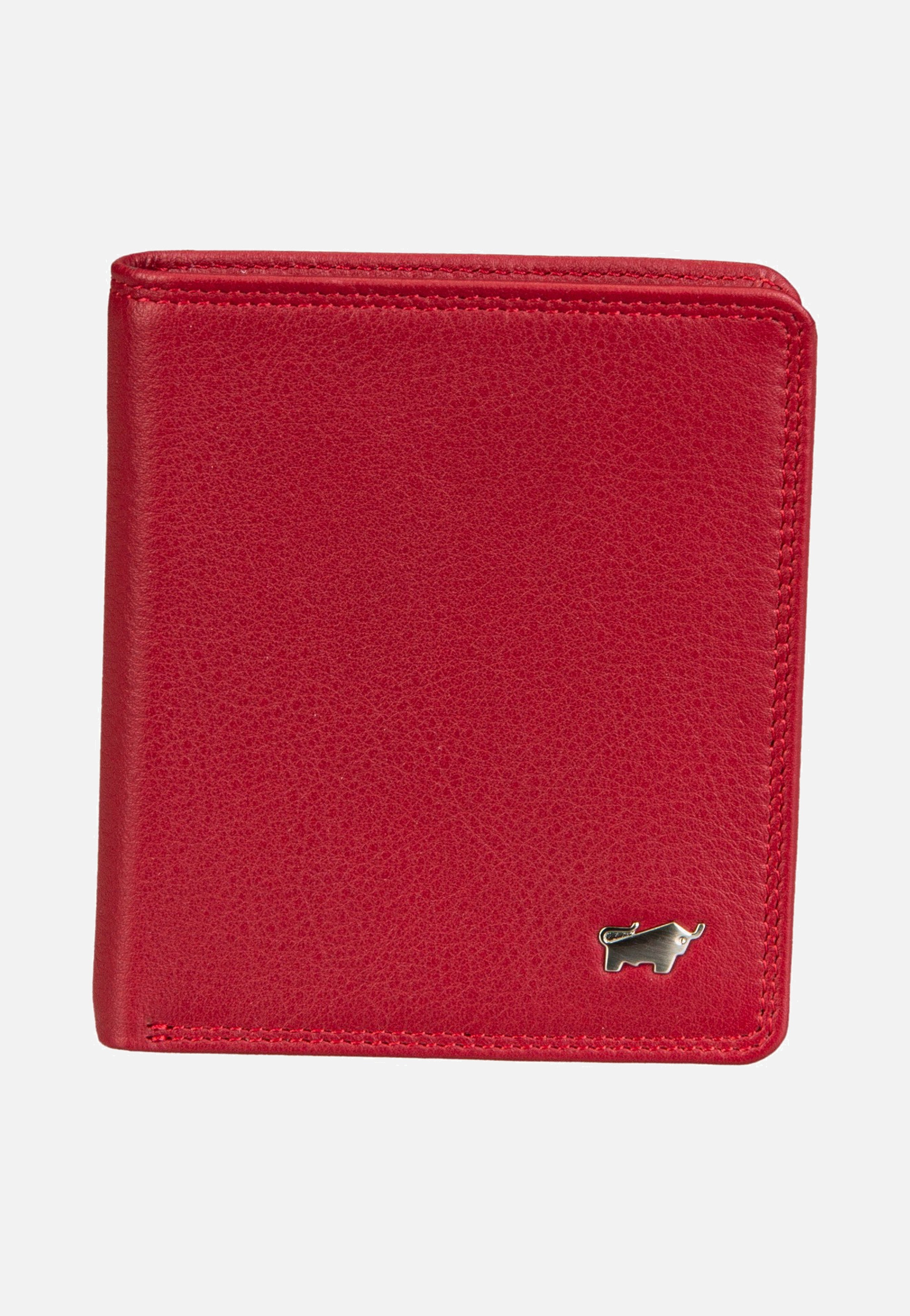 Braun Büffel Golf RFID Coin Wallet Carré 6Cs Red Wallet