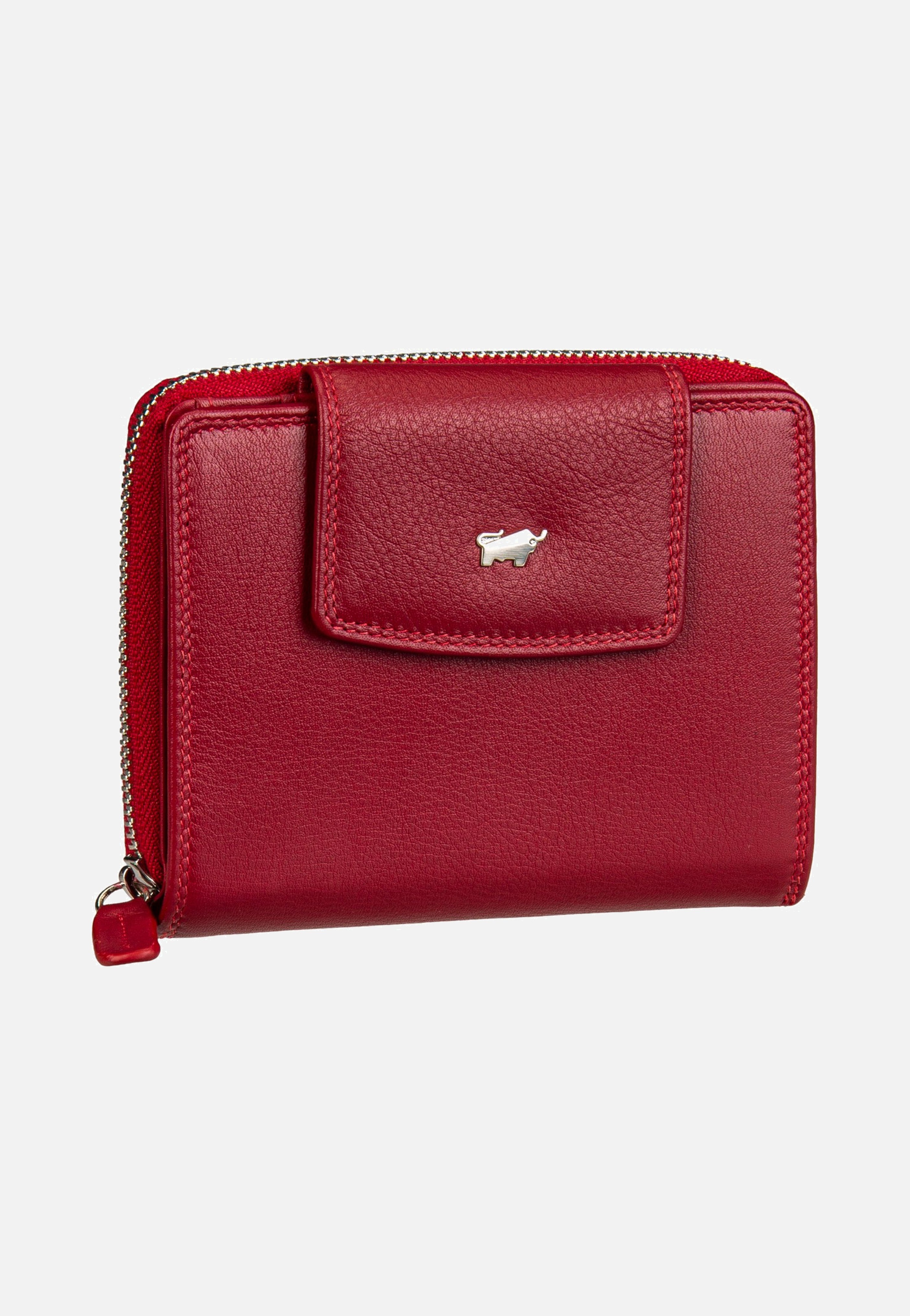 Braun Büffel Golf RFID Zip-Wallet M 12Cs Red Wallet