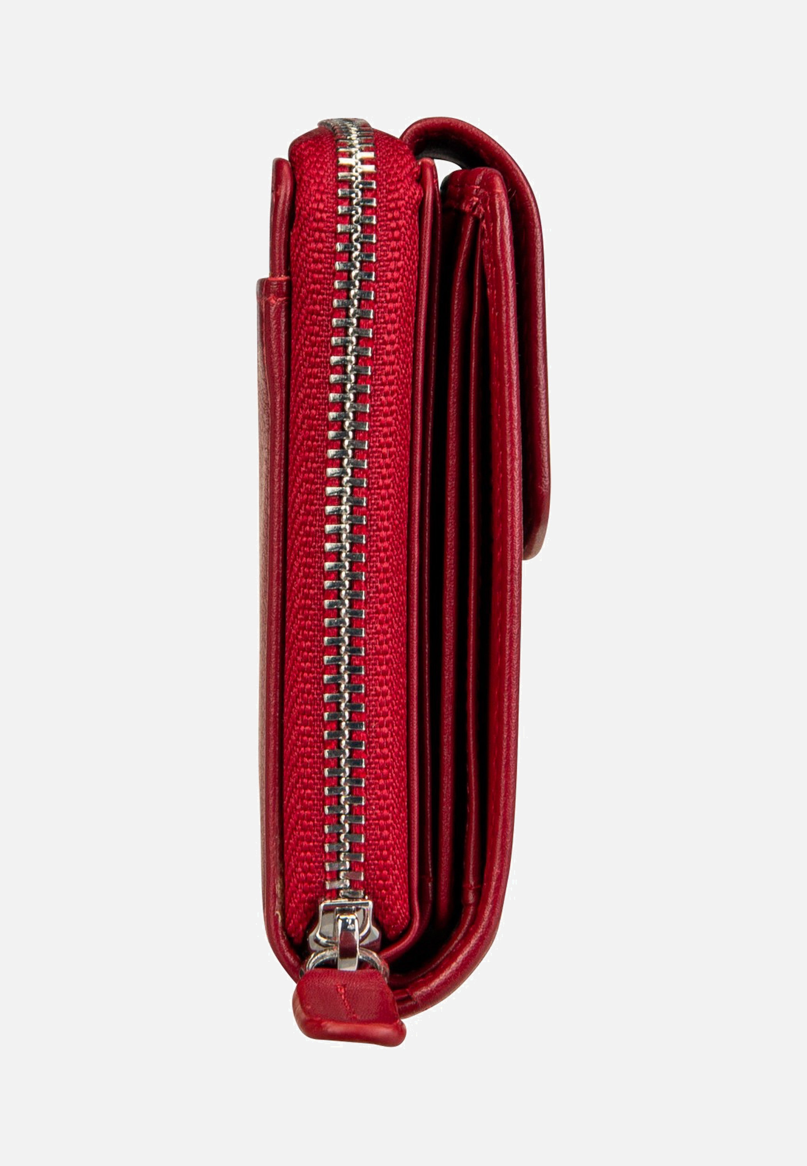 Braun Büffel Golf RFID Zip-Wallet M 12Cs Red Wallet