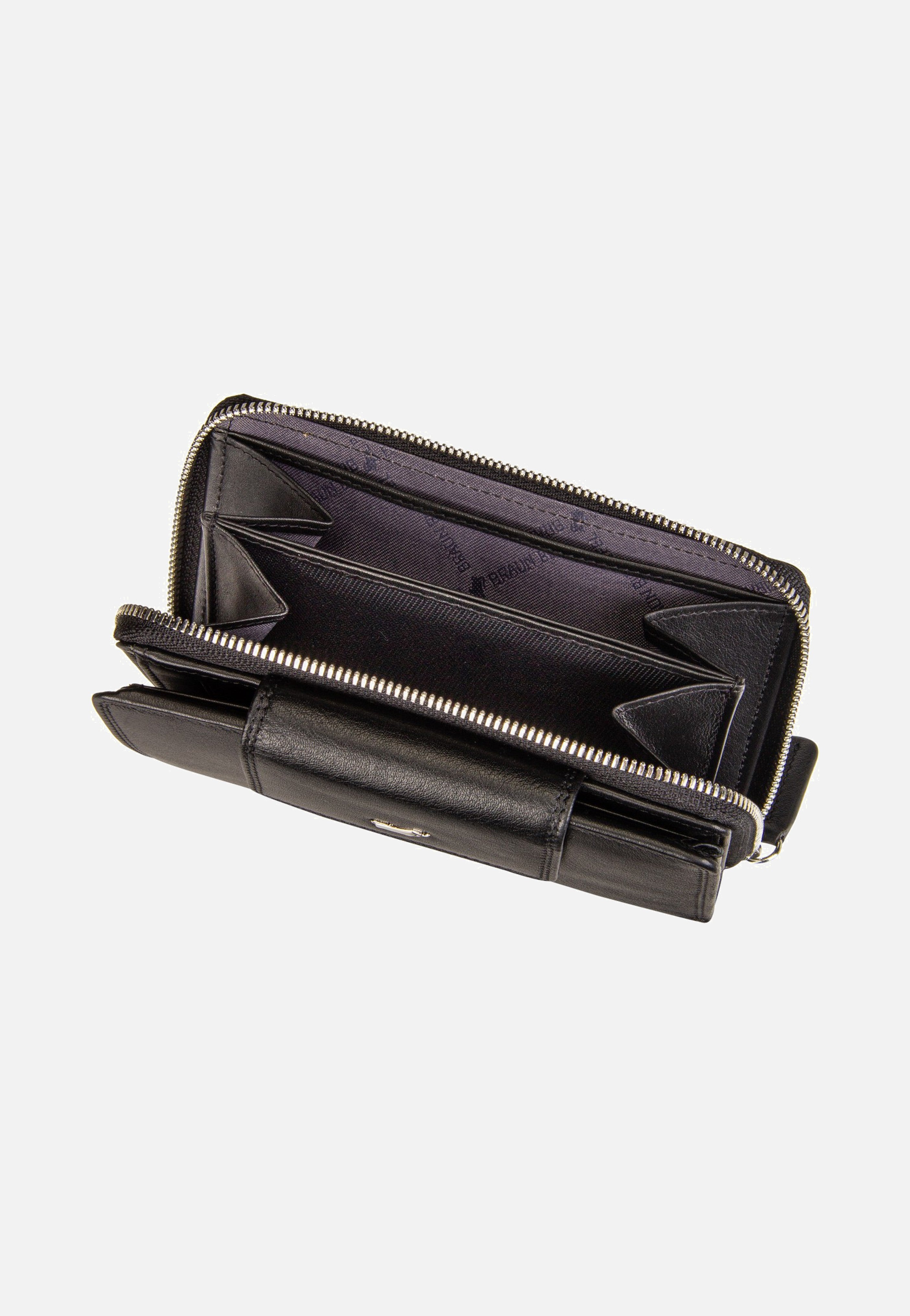 Braun Büffel Golf RFID Zip-Wallet M 15Cs Black Wallet
