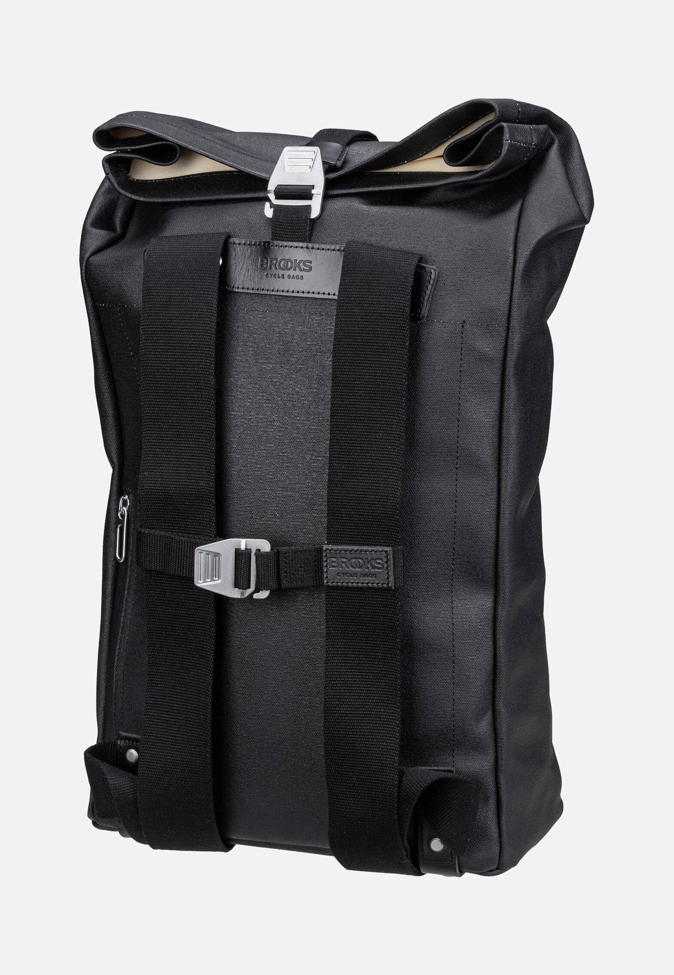 Brooks England Pickwick Cotton Canvas 26 L Black Rolltop Backpack
