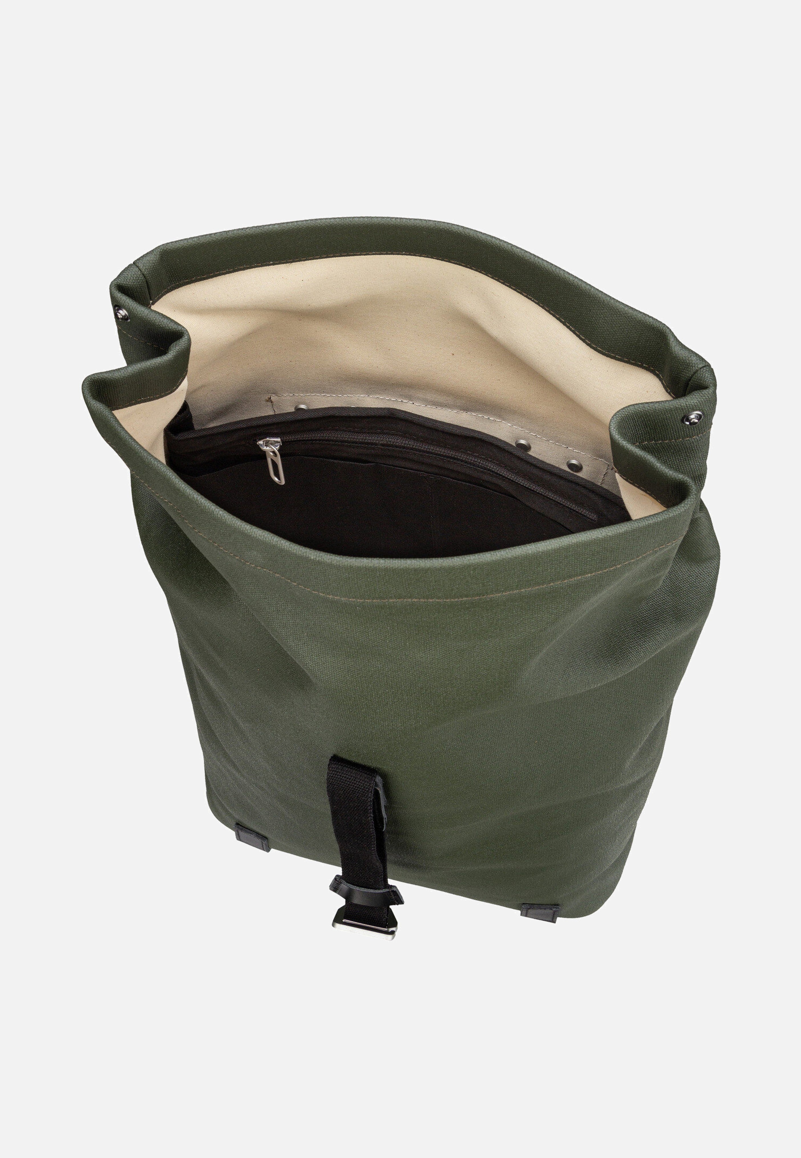 Brooks England - Pickwick Cotton Canvas 26 L Forest - Rolltop Backpack | Neutral-Image