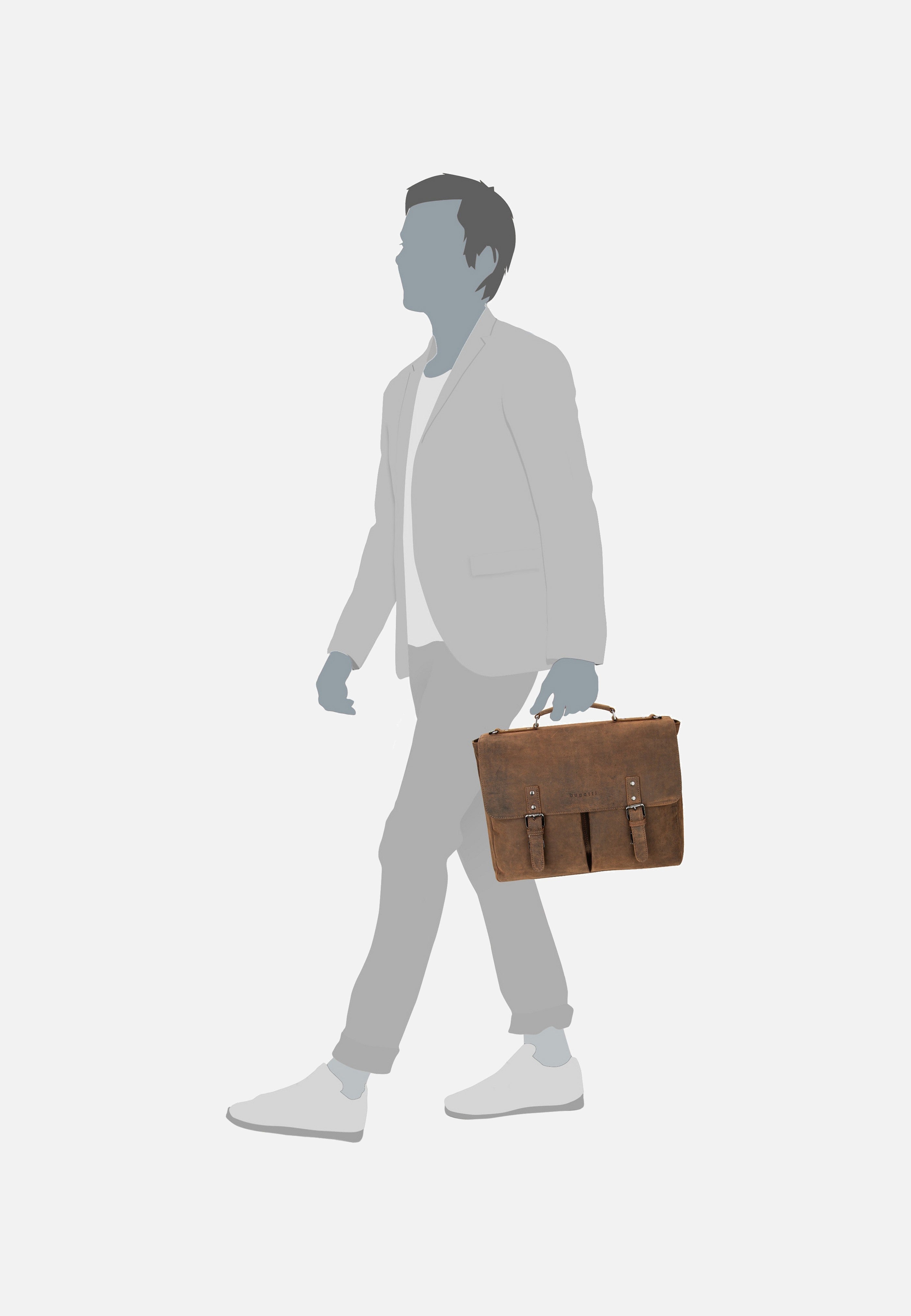 Bugatti - Luca With Flap Braun - Briefcase | Men-Image