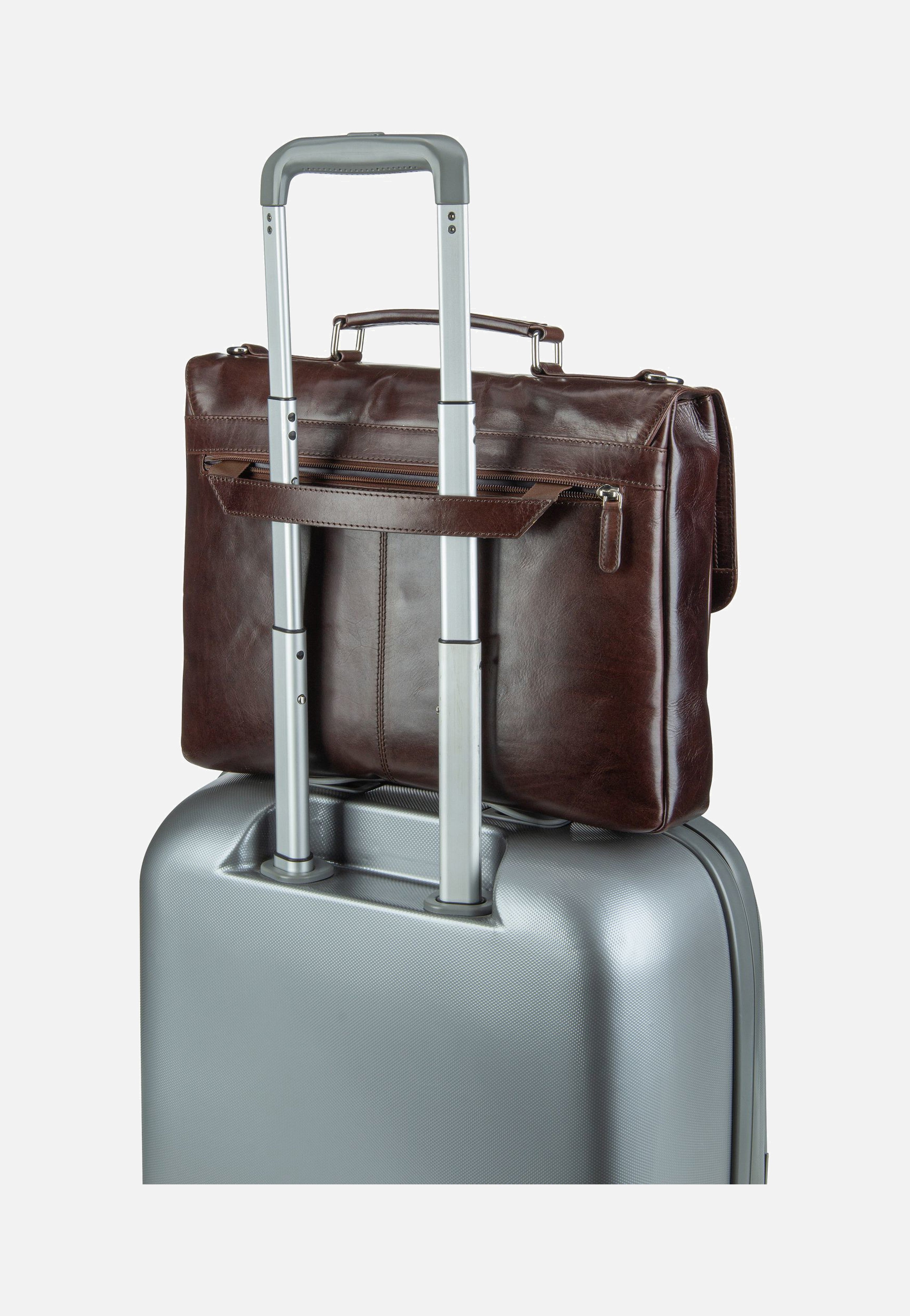 Bugatti Romano Small Braun Briefcase