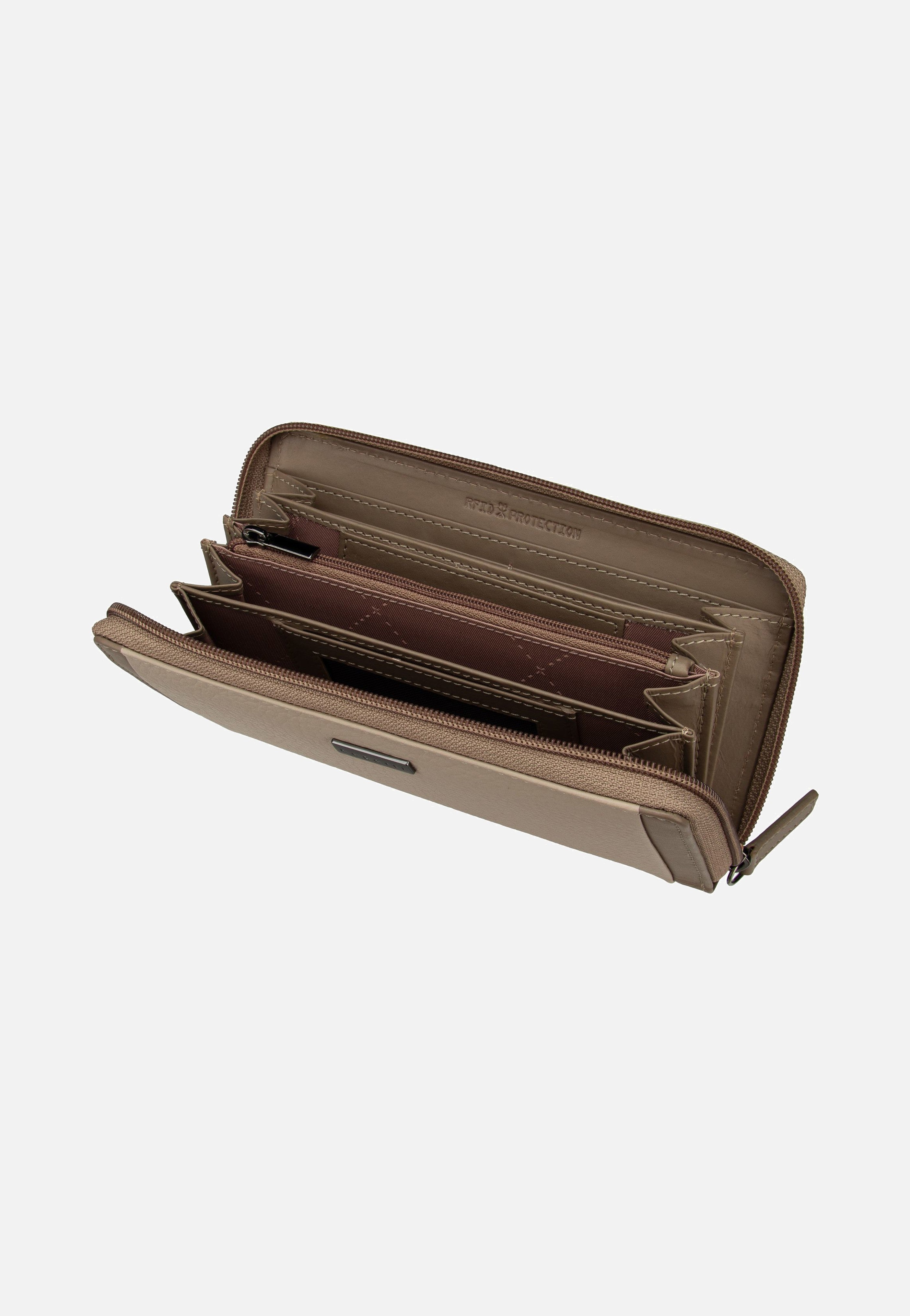 Bugatti Sina Ladies Long Zip Beige Wallet