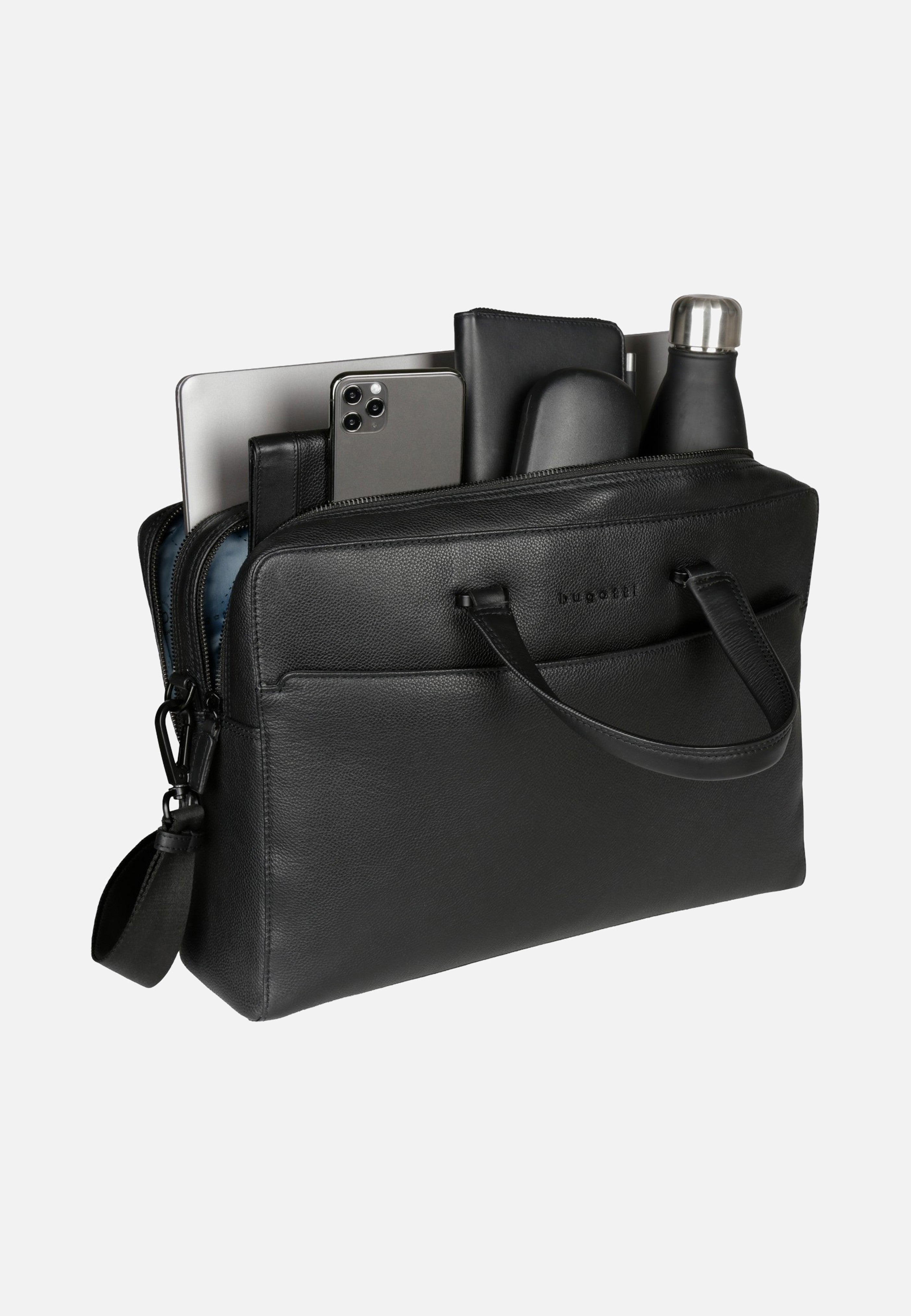 Bugatti Black Briefcase Large Black Briefcase