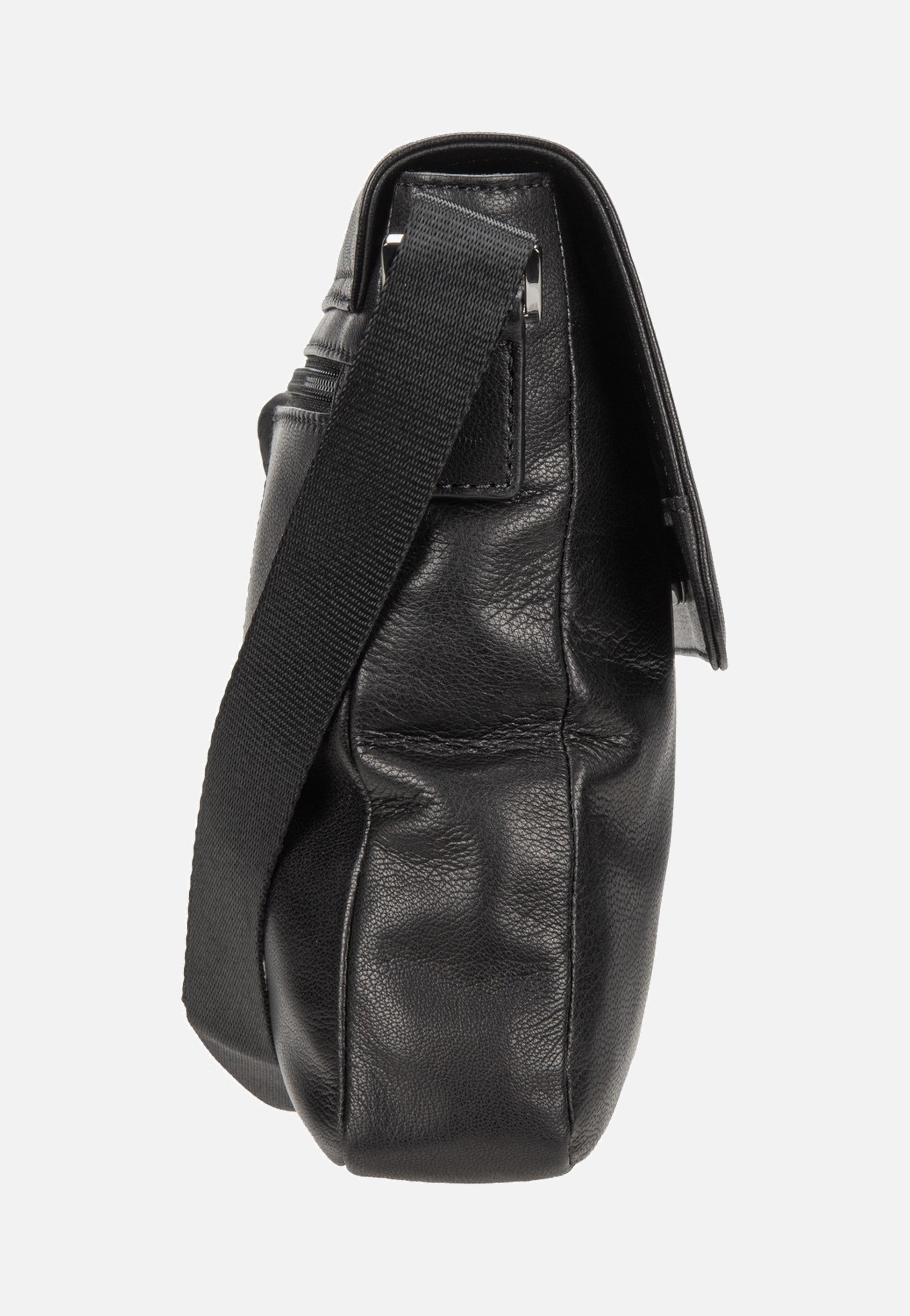 Bugatti Black Magic Shoulder Bag With Flap Black Shoulder Bag