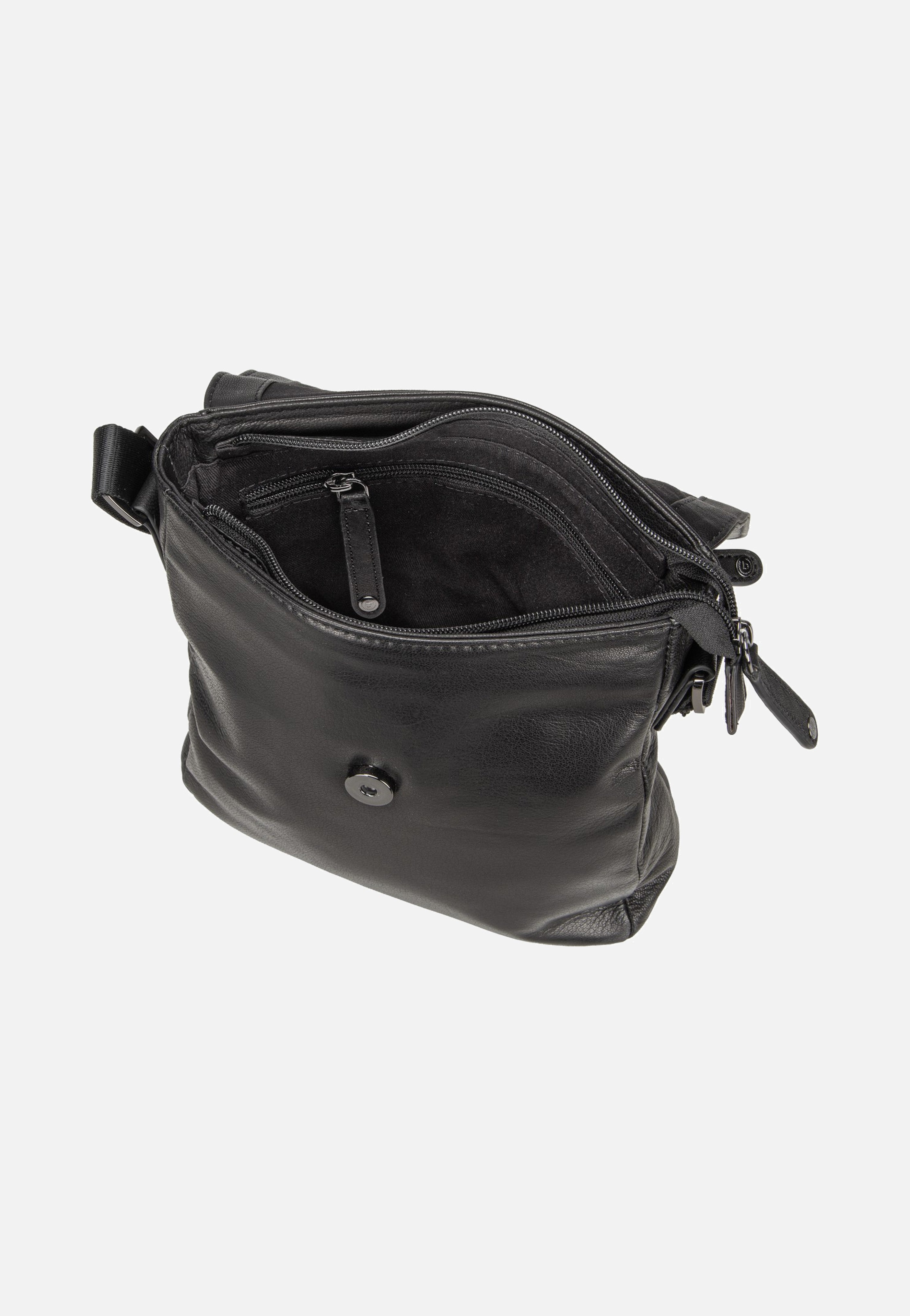 Bugatti Black Magic Shoulder Bag With Flap Black Shoulder Bag