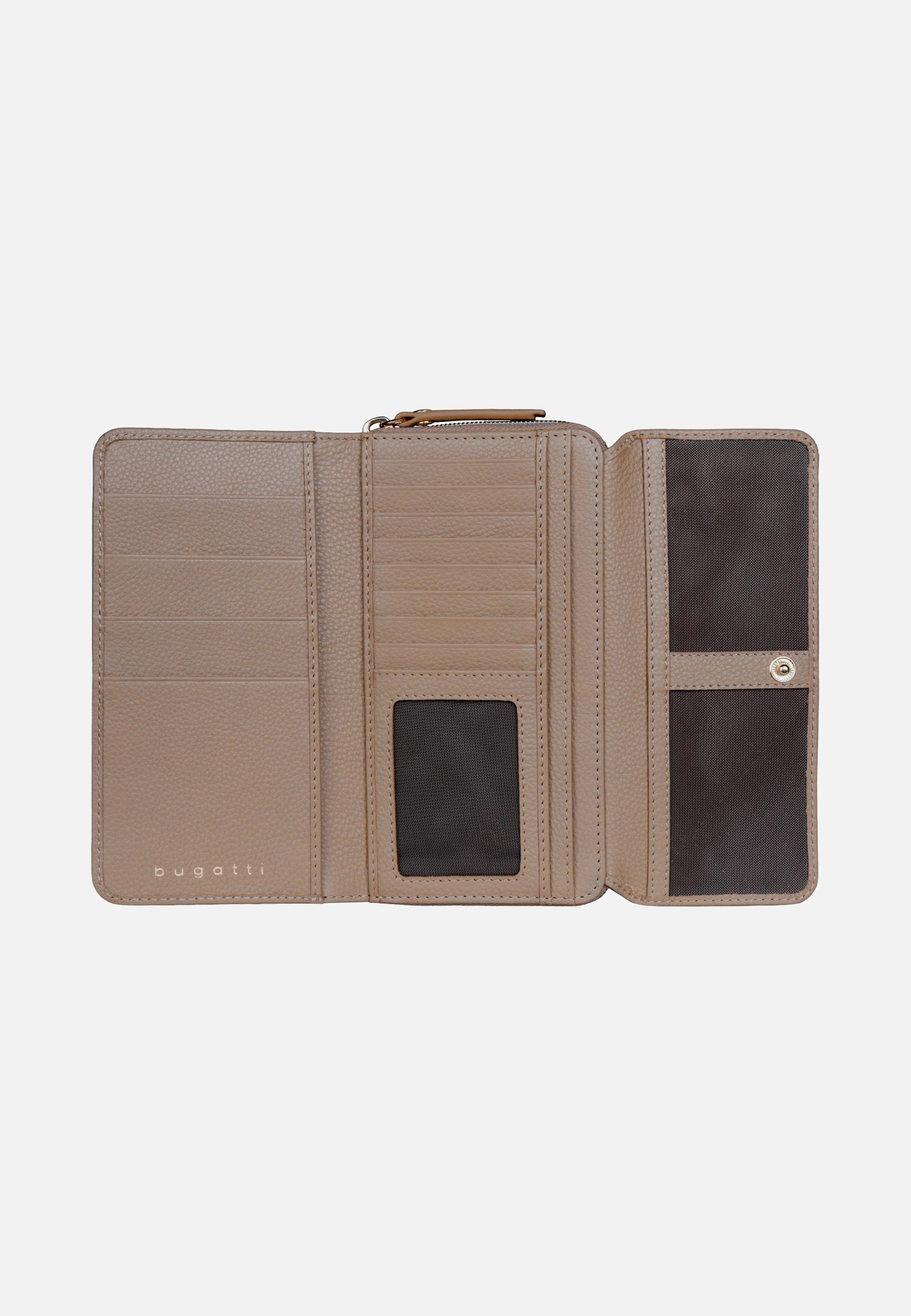 Bugatti Emilia Ladies Long Wallet With Flap Sand Wallet