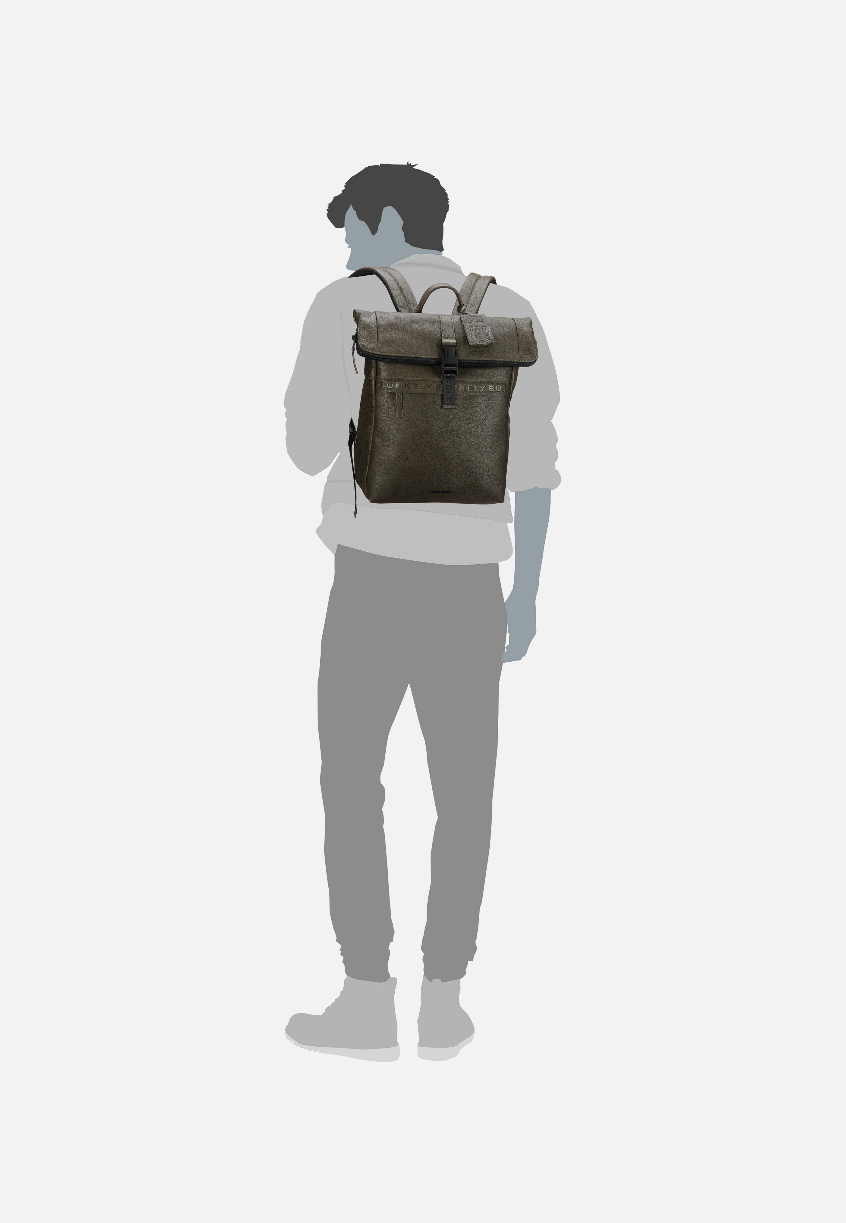 Burkely Minimal Mason 1000805 Green Rolltop Backpack