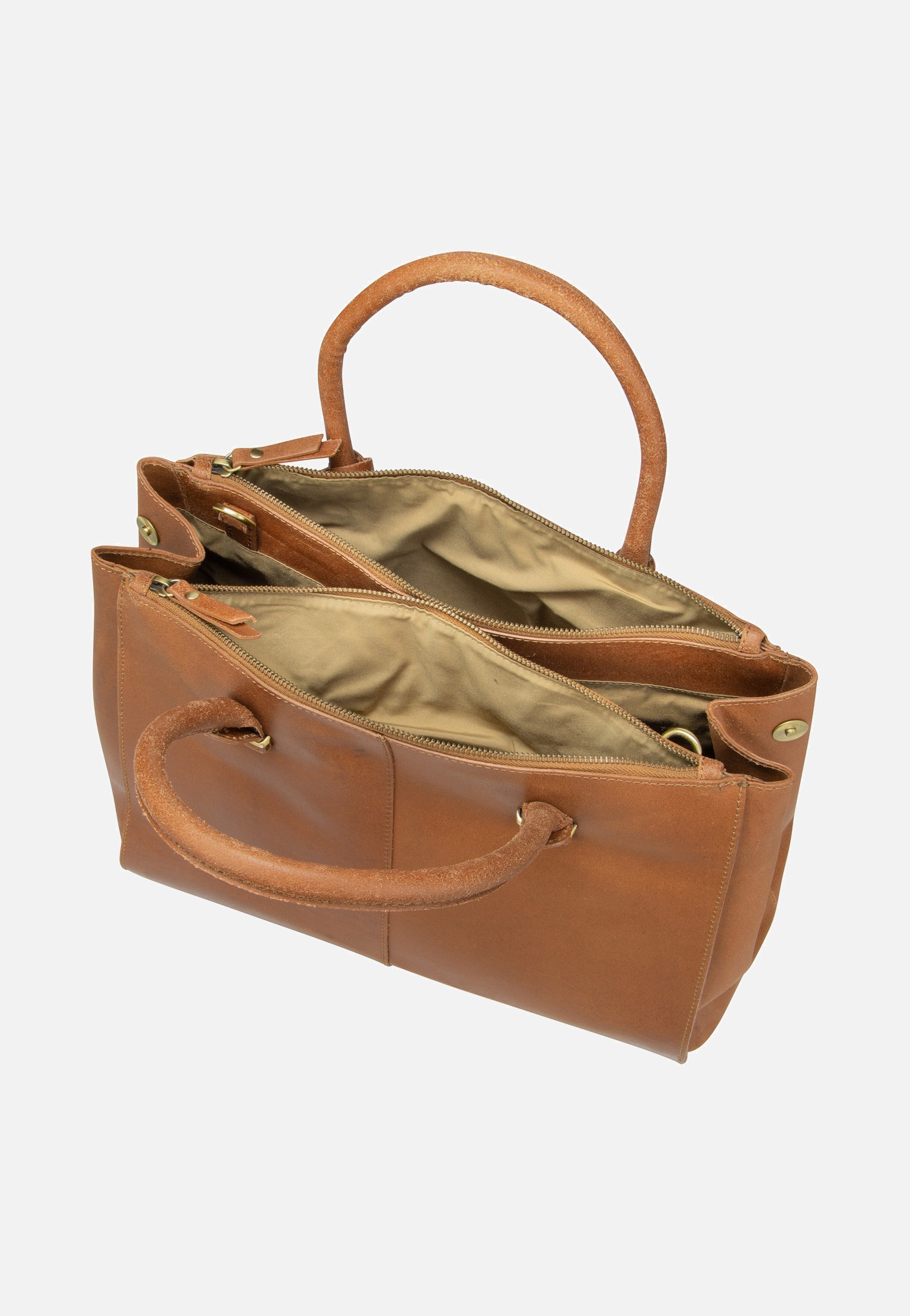 Burkely Vintage Wieske 2-Zipper 6971 Cognac Bowling Bag