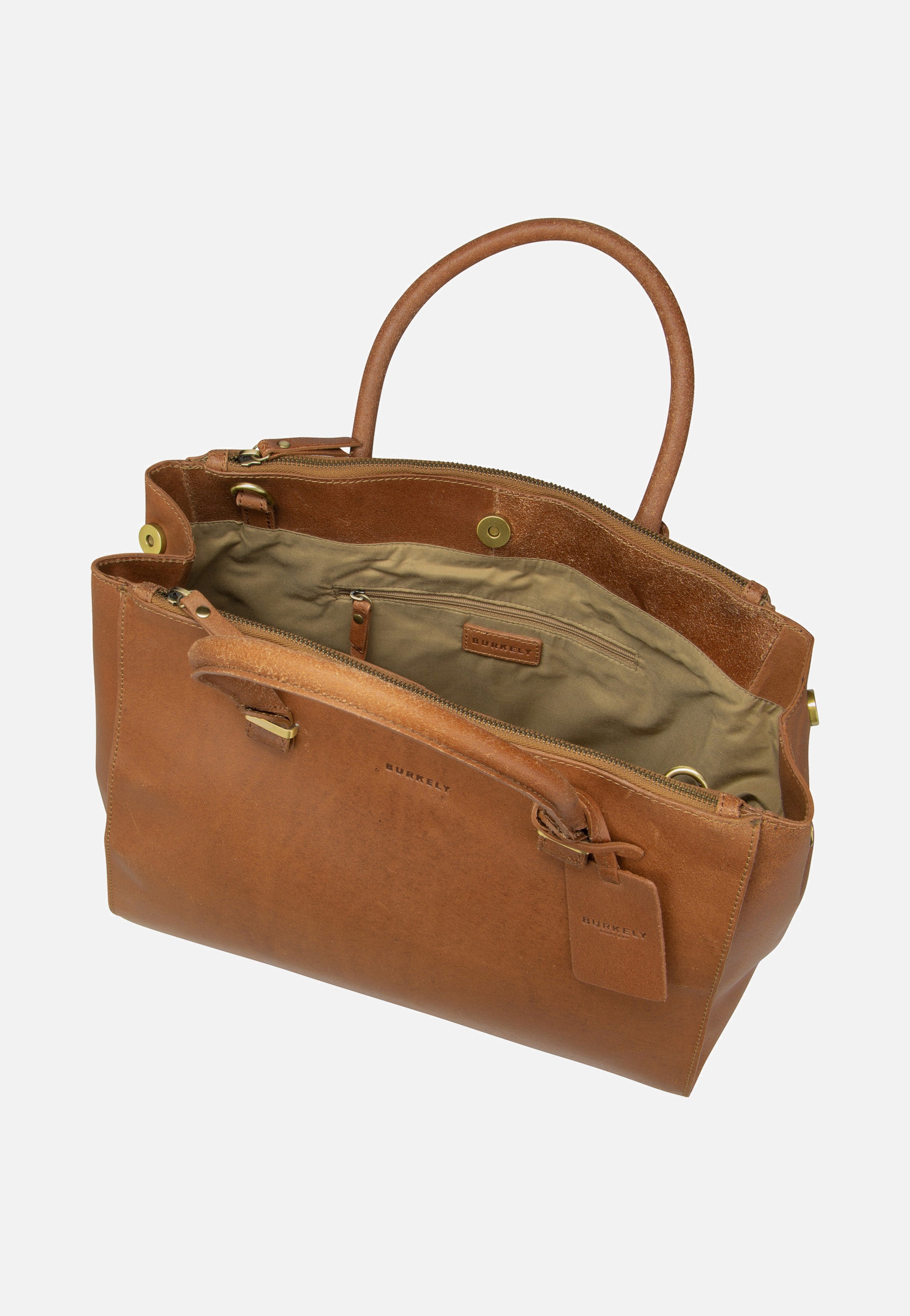 Burkely Vintage Wieske 2-Zipper 6971 Cognac Bowling Bag