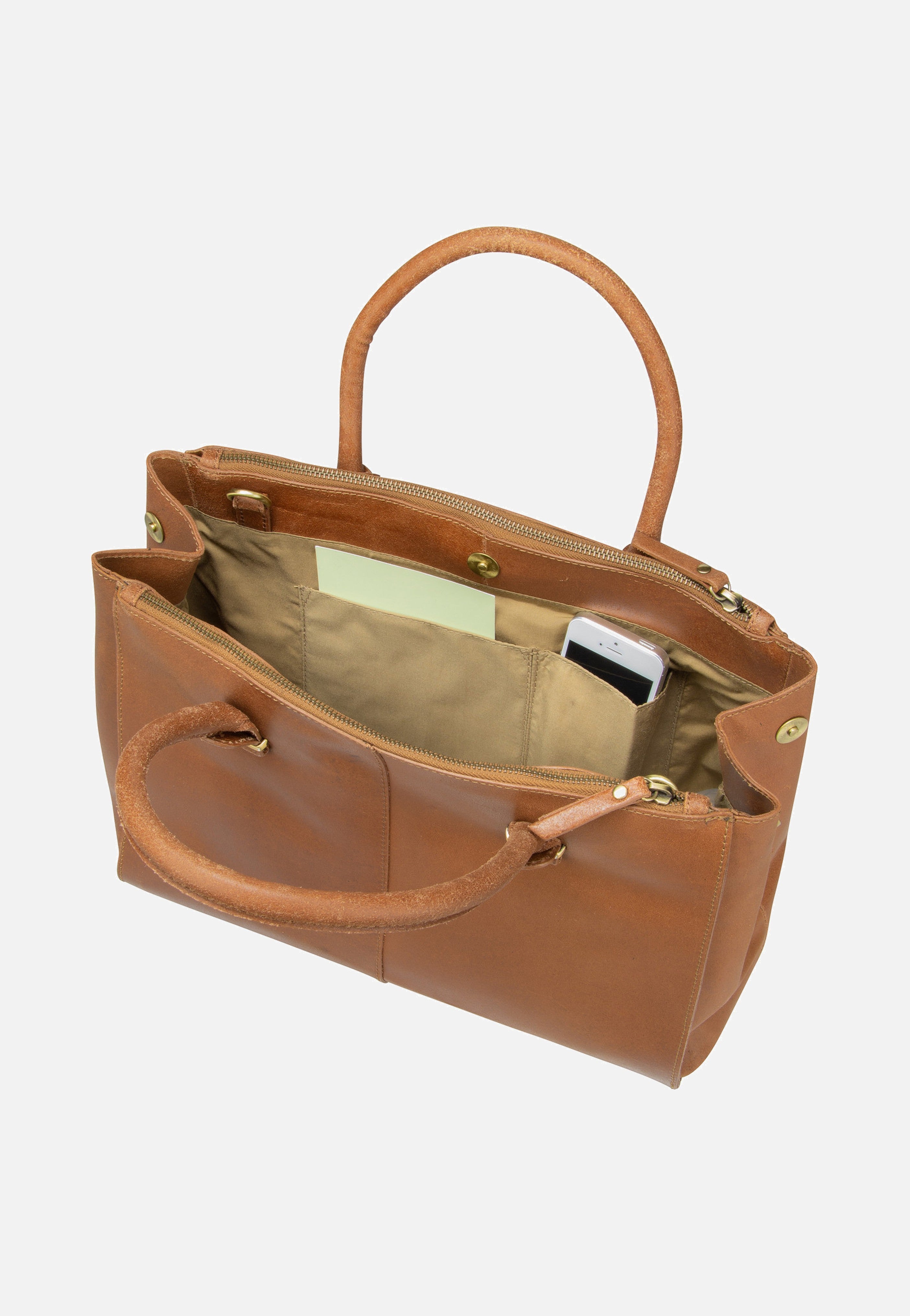 Burkely Vintage Wieske 2-Zipper 6971 Cognac Bowling Bag