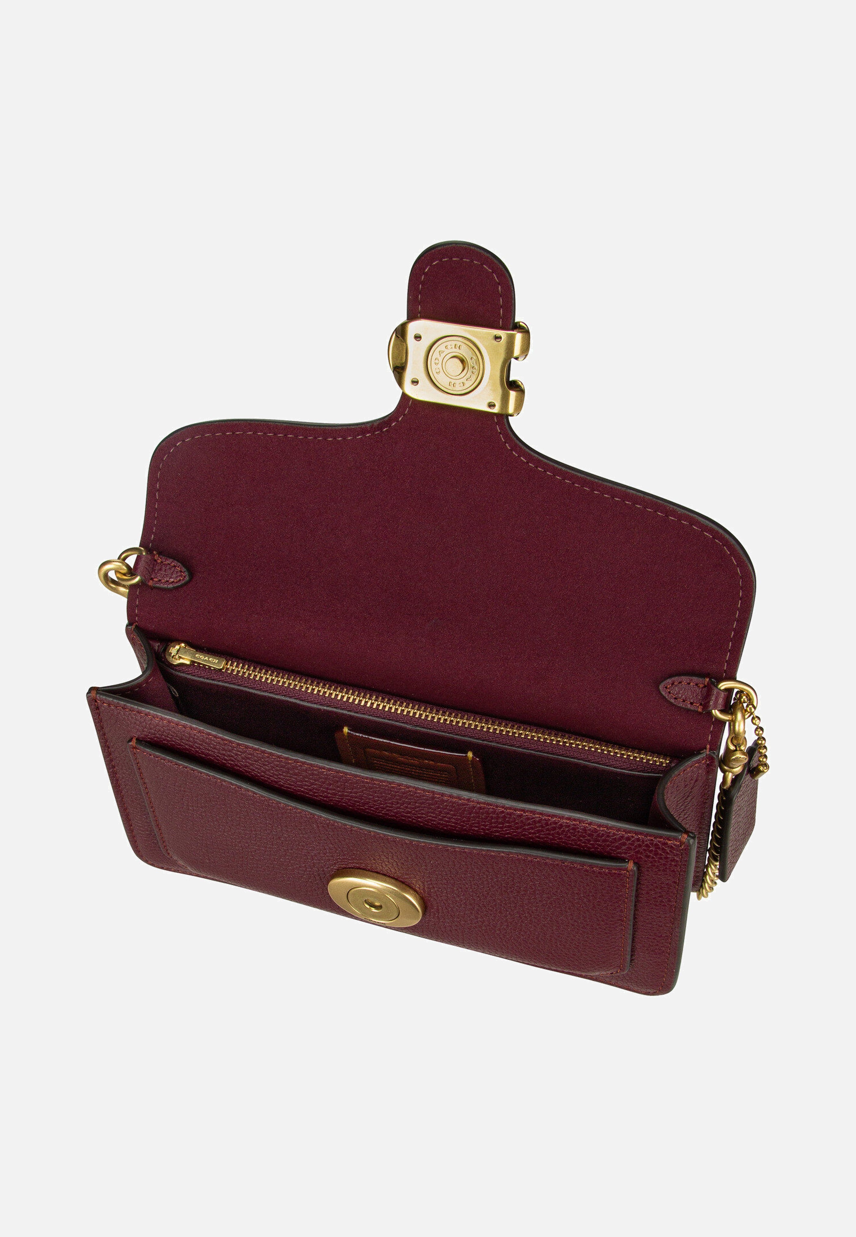 COACH - Tabby Chain Clutch Polished Pebble Merlot - Shoulder Bag | Women-Image