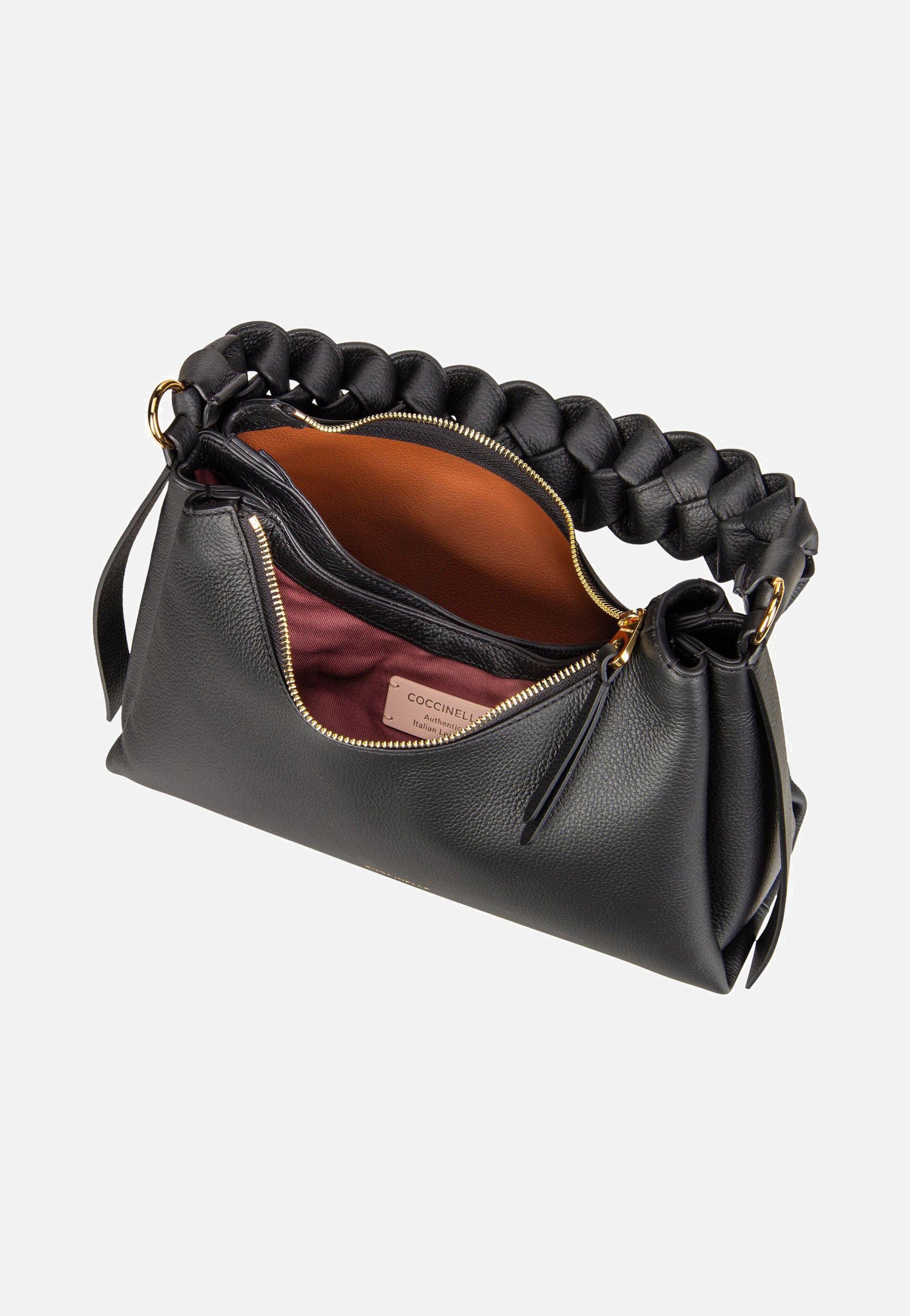 Coccinelle - Boheme Grana Double 1303 Noir/Cognac - Shoulder Bag | Women-Image