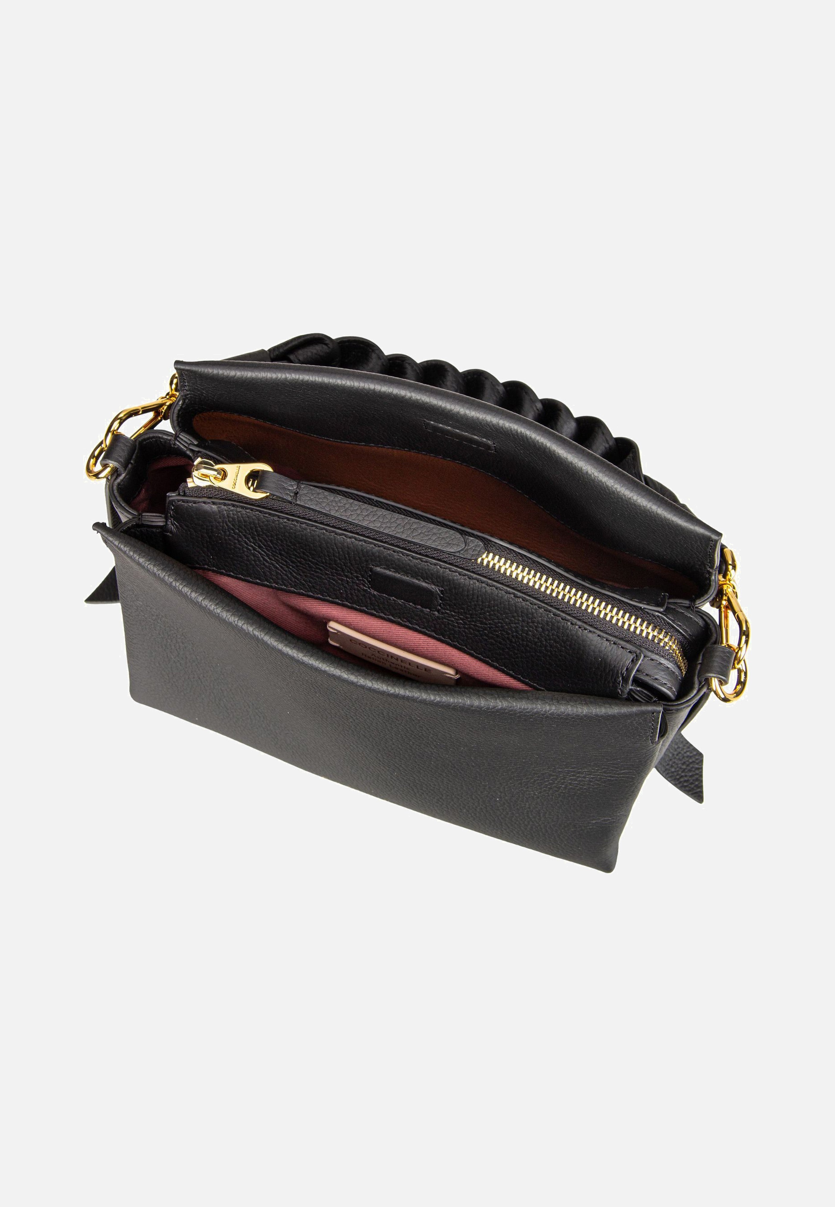 Coccinelle - Boheme Grana Double 5801 Noir/Cognac - Handle Bag | Women-Image