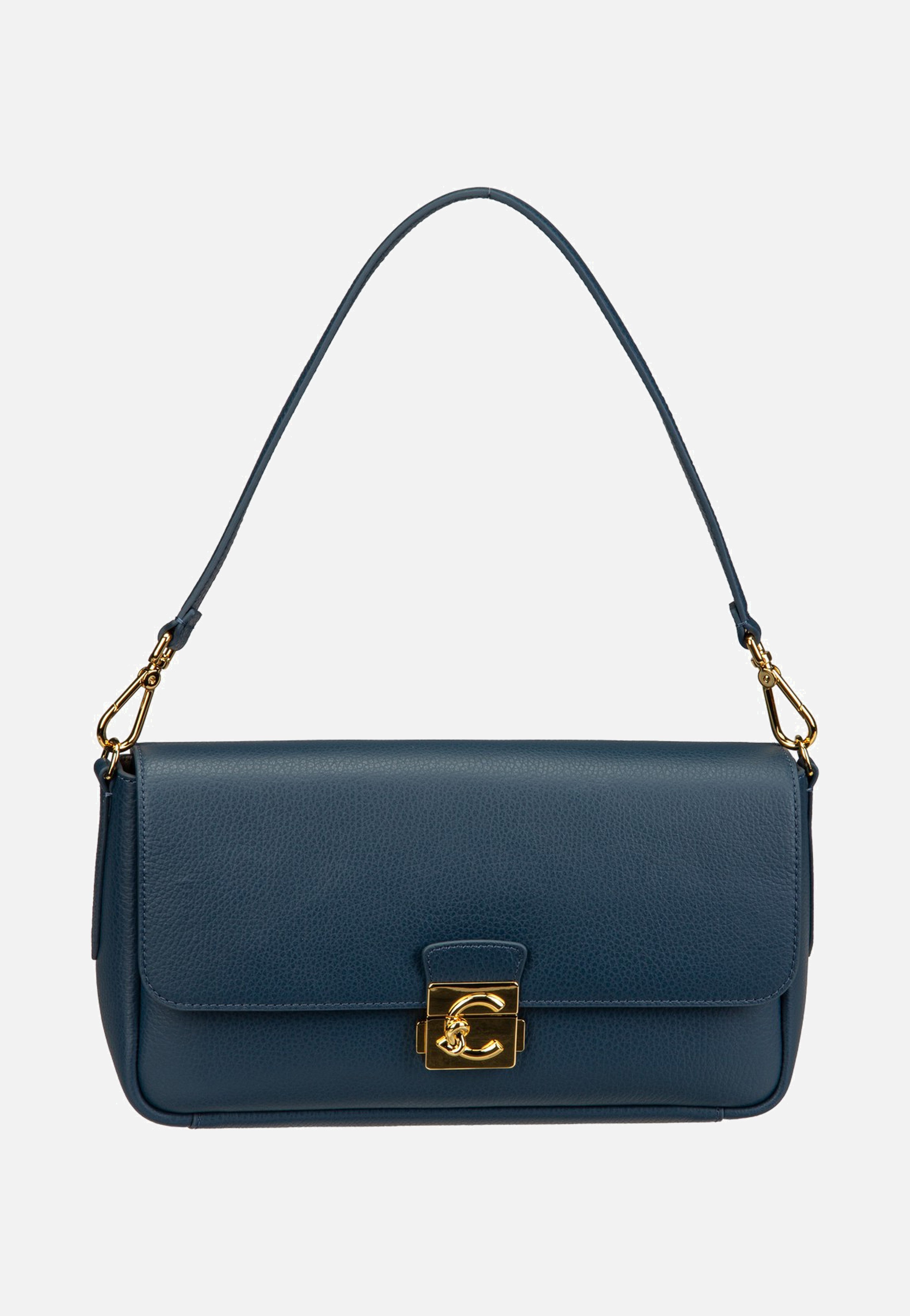 Coccinelle C-Me Lock 1201 Deep Blue Shoulder Bag