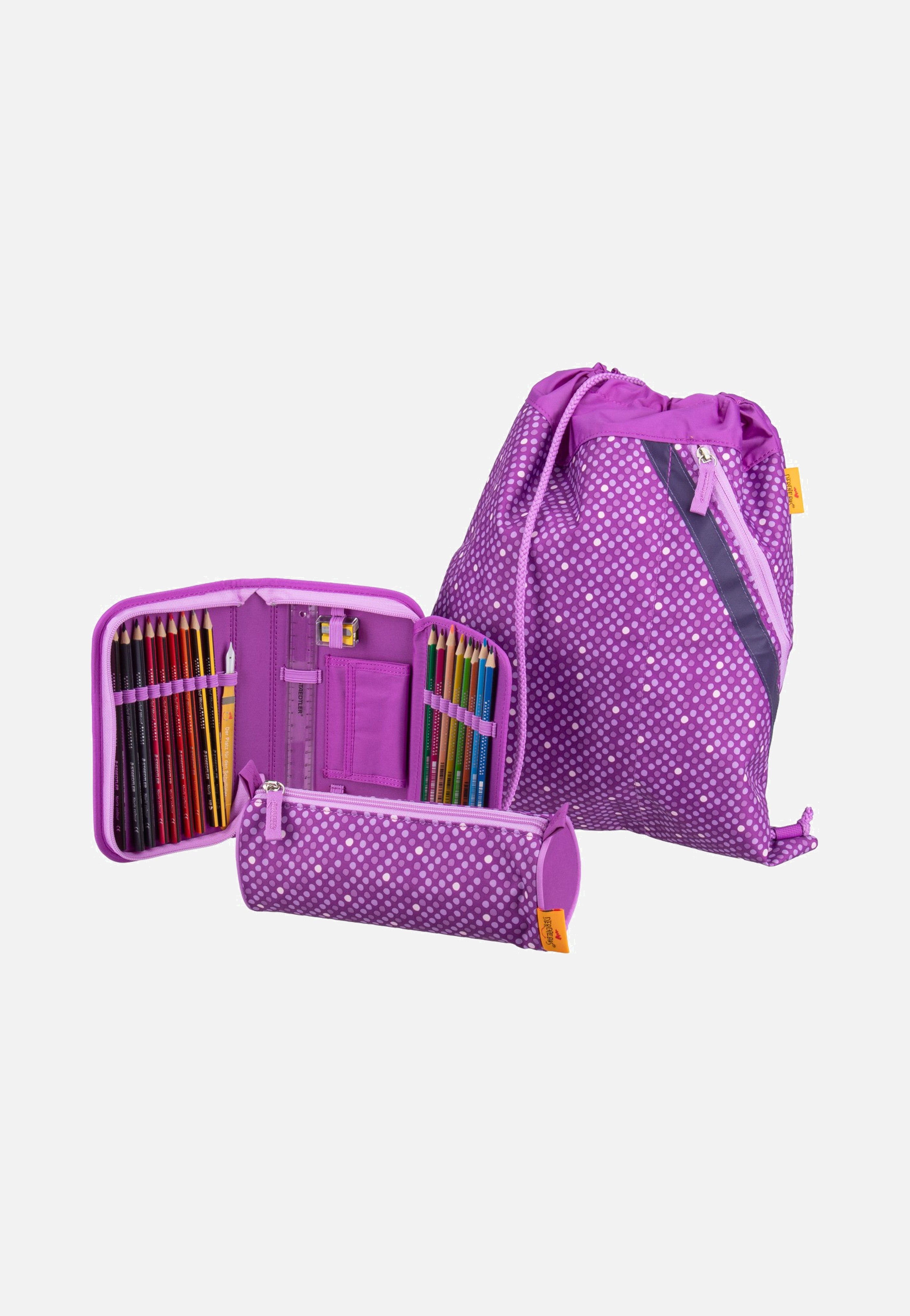 DerDieDas ErgoFlex MAX Set 2 Purple Dots School Backpack