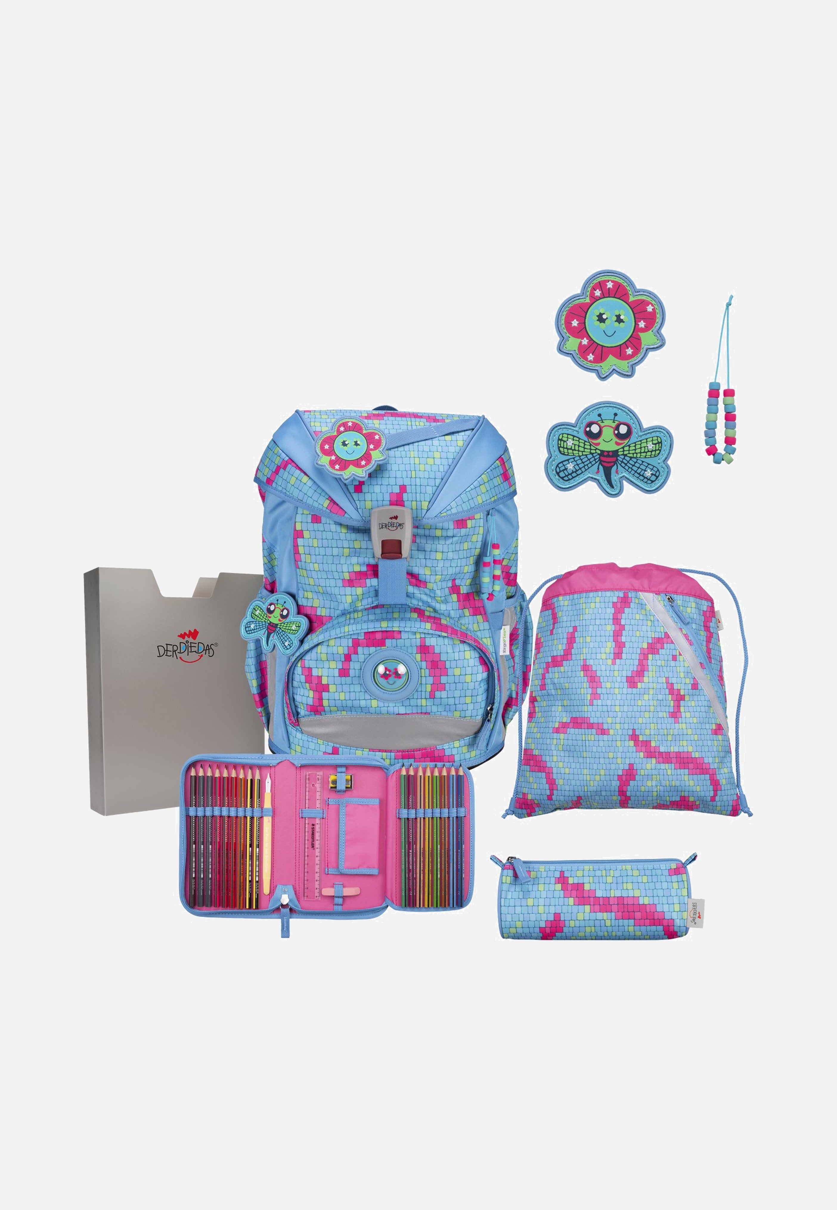 DerDieDas ErgoFlex Set 1 Happy Pixel School Backpack