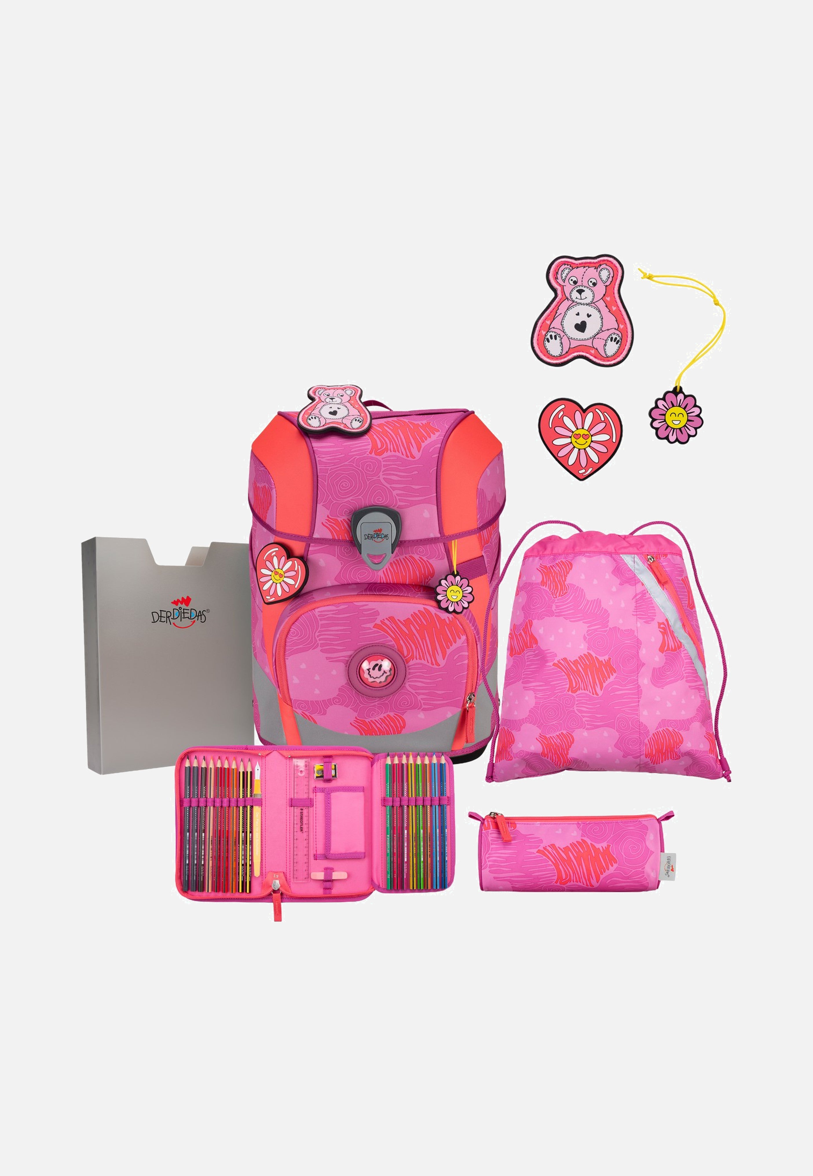 DerDieDas ErgoFlex Tiny Set Roses School Backpack