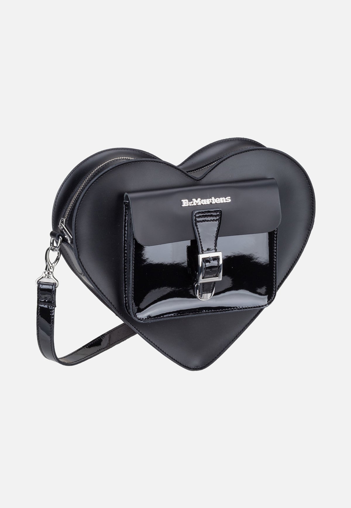 Dr. Martens Heart Backpack Black Kiev Patent Lamper Smooth Mochila