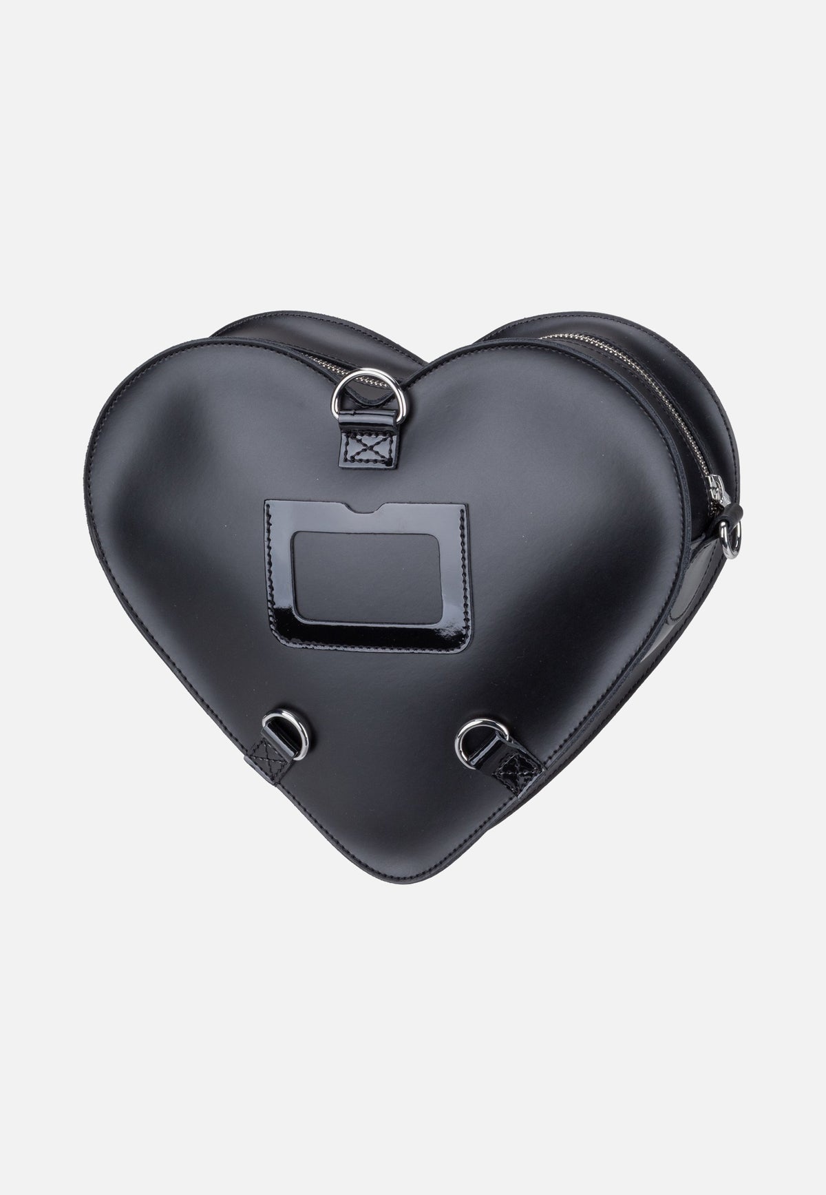 Dr. Martens Heart Backpack Black Kiev Patent Lamper Smooth Mochila