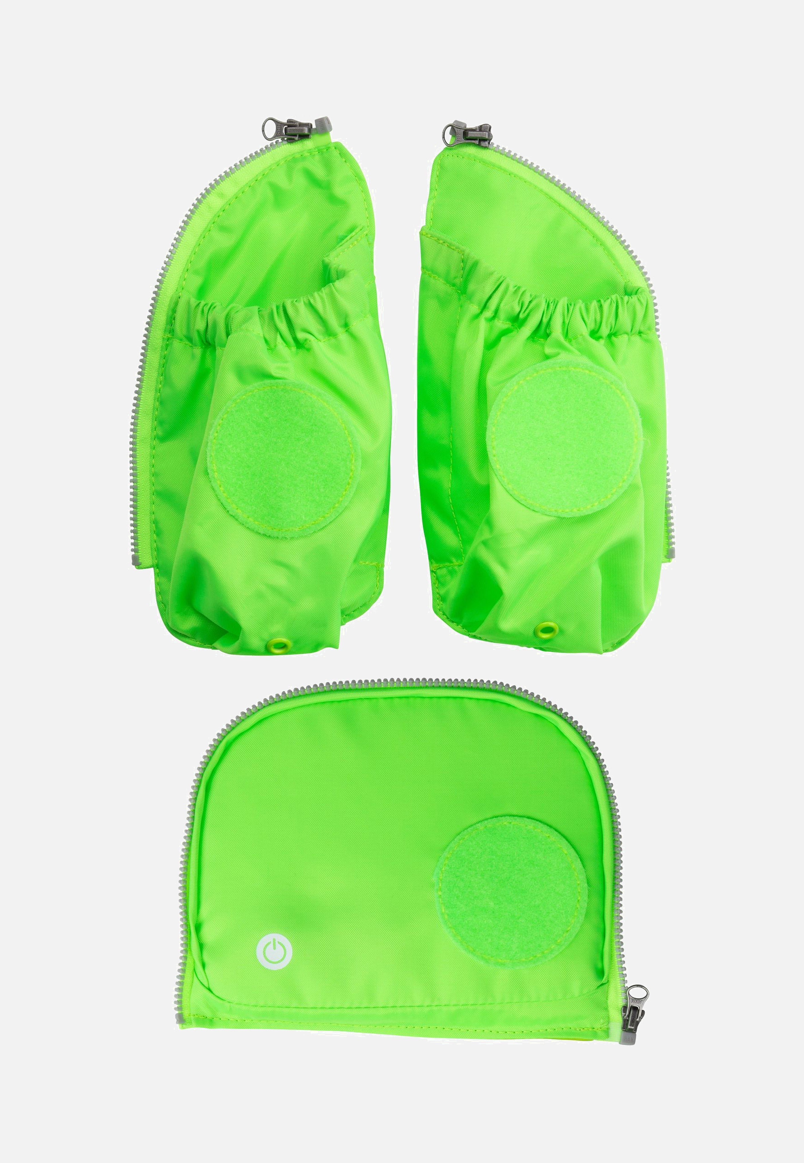 ergobag LED Fluo Seitentaschen Zip-Set Grün School Accessorie